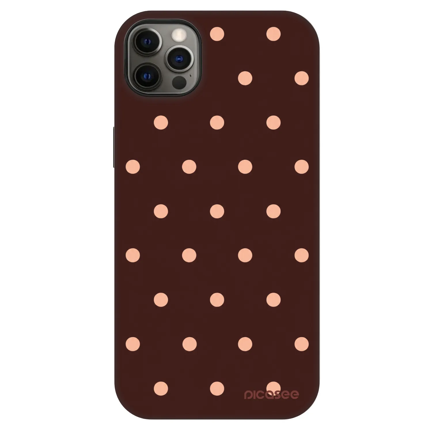 Picasee Fashion Case MagSafe na Apple iPhone 12 Pro Max - Peach Dots & Chocolate