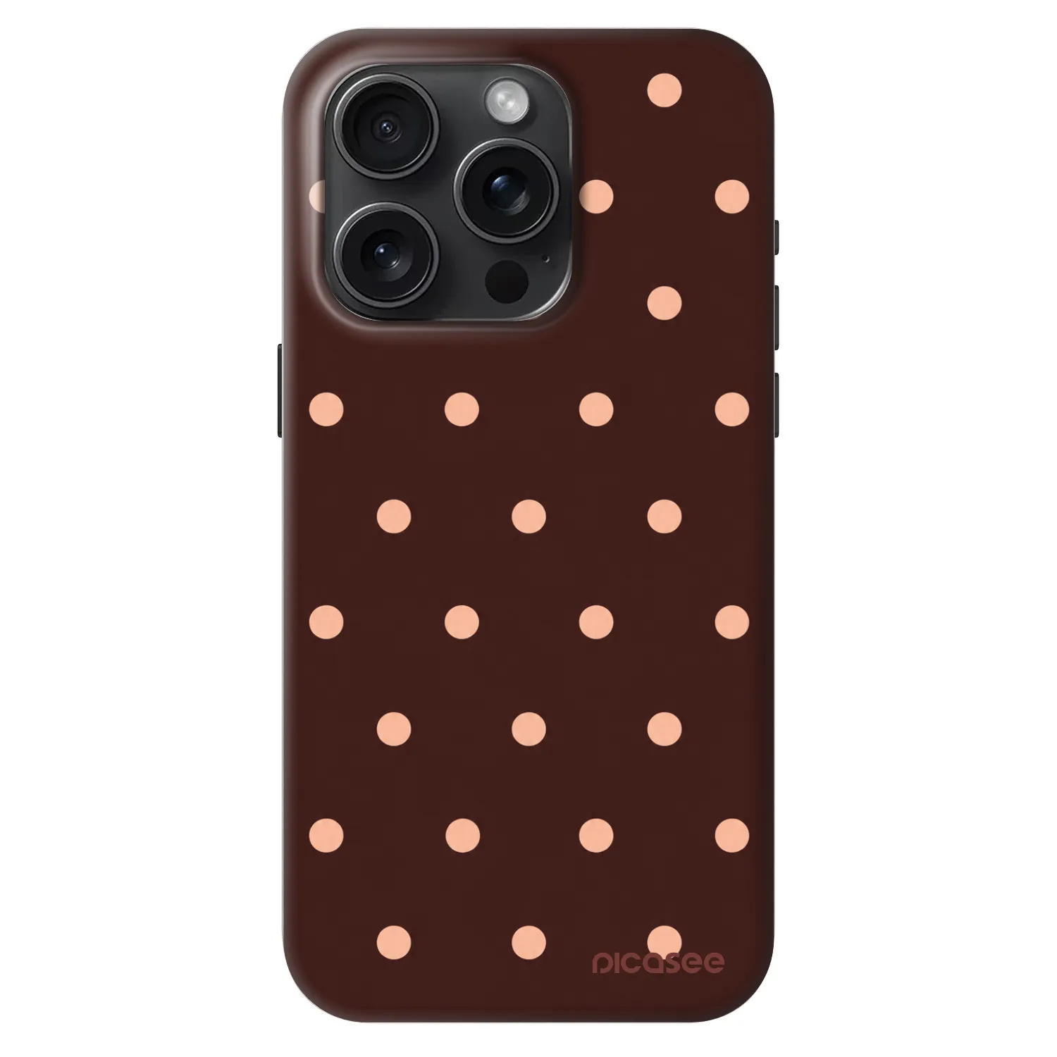 Picasee Fashion Case MagSafe na Apple iPhone 15 Pro - Peach Dots & Chocolate