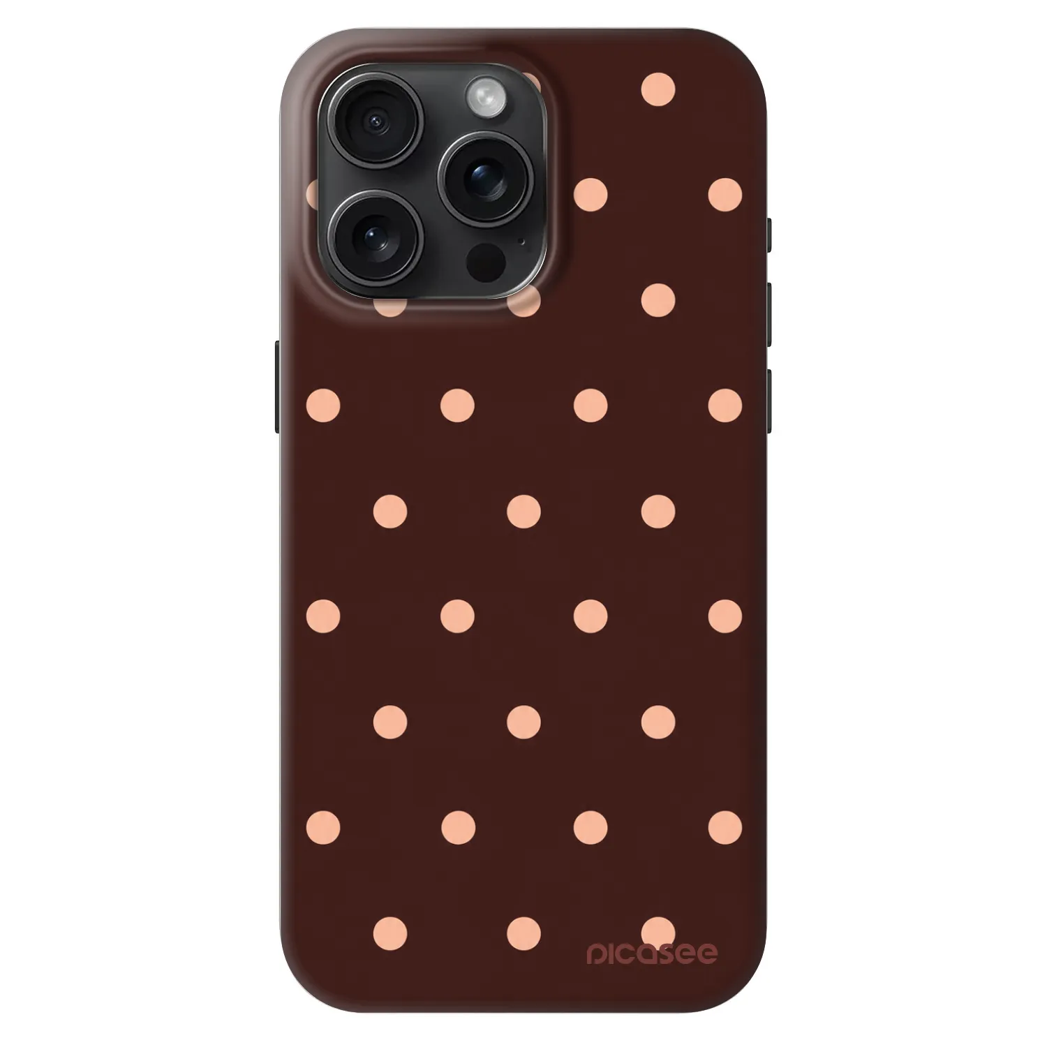 Picasee Fashion Case MagSafe na Apple iPhone 15 Pro Max - Peach Dots & Chocolate