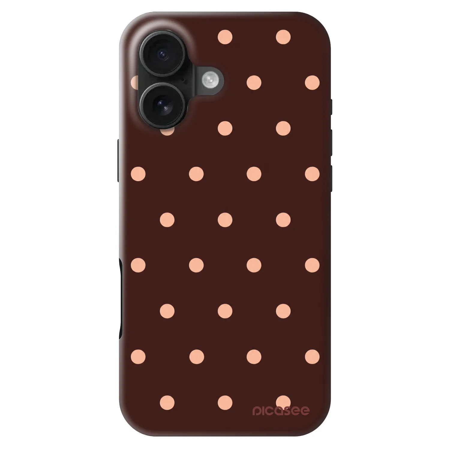 Picasee Fashion Case MagSafe na Apple iPhone 16 - Peach Dots & Chocolate