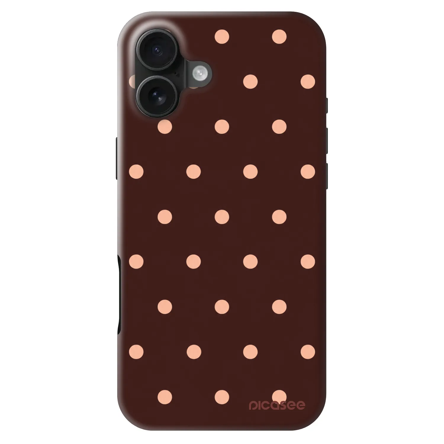 Picasee Fashion Case MagSafe na Apple iPhone 16 Plus - Peach Dots & Chocolate