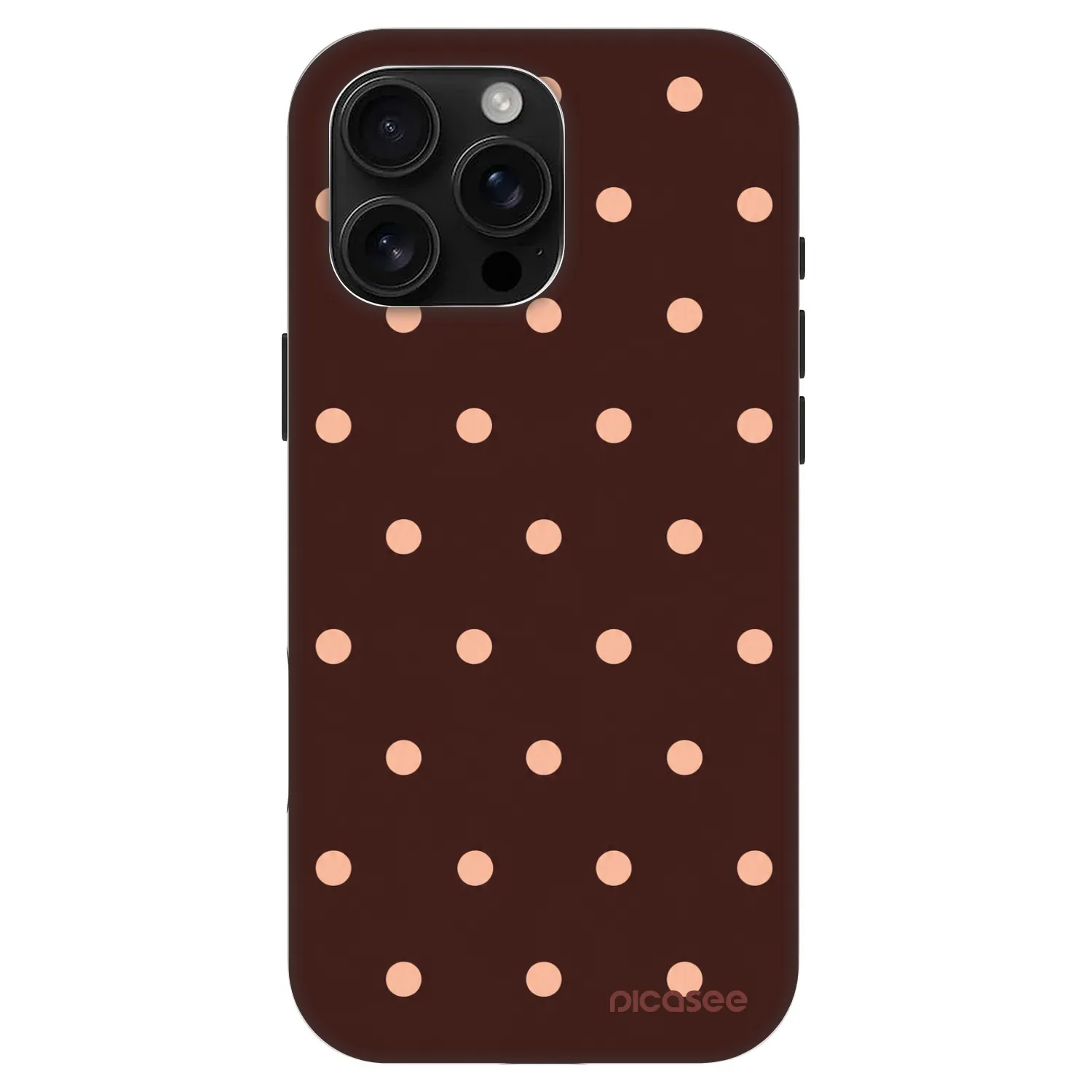 Picasee Fashion Case MagSafe na Apple iPhone 16 Pro Max - Peach Dots & Chocolate