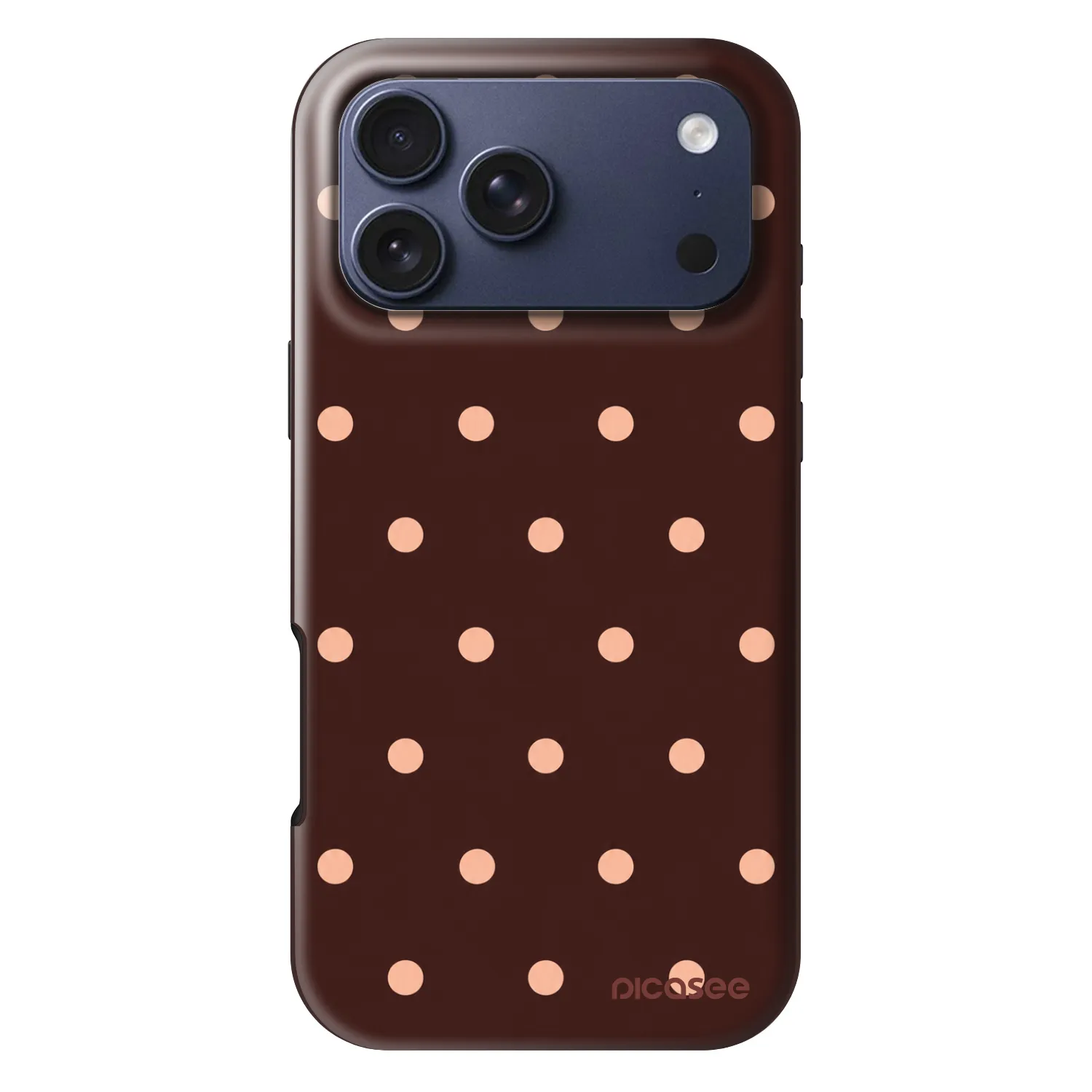 Picasee Fashion Case MagSafe na Apple iPhone 17 Pro Max - Peach Dots & Chocolate
