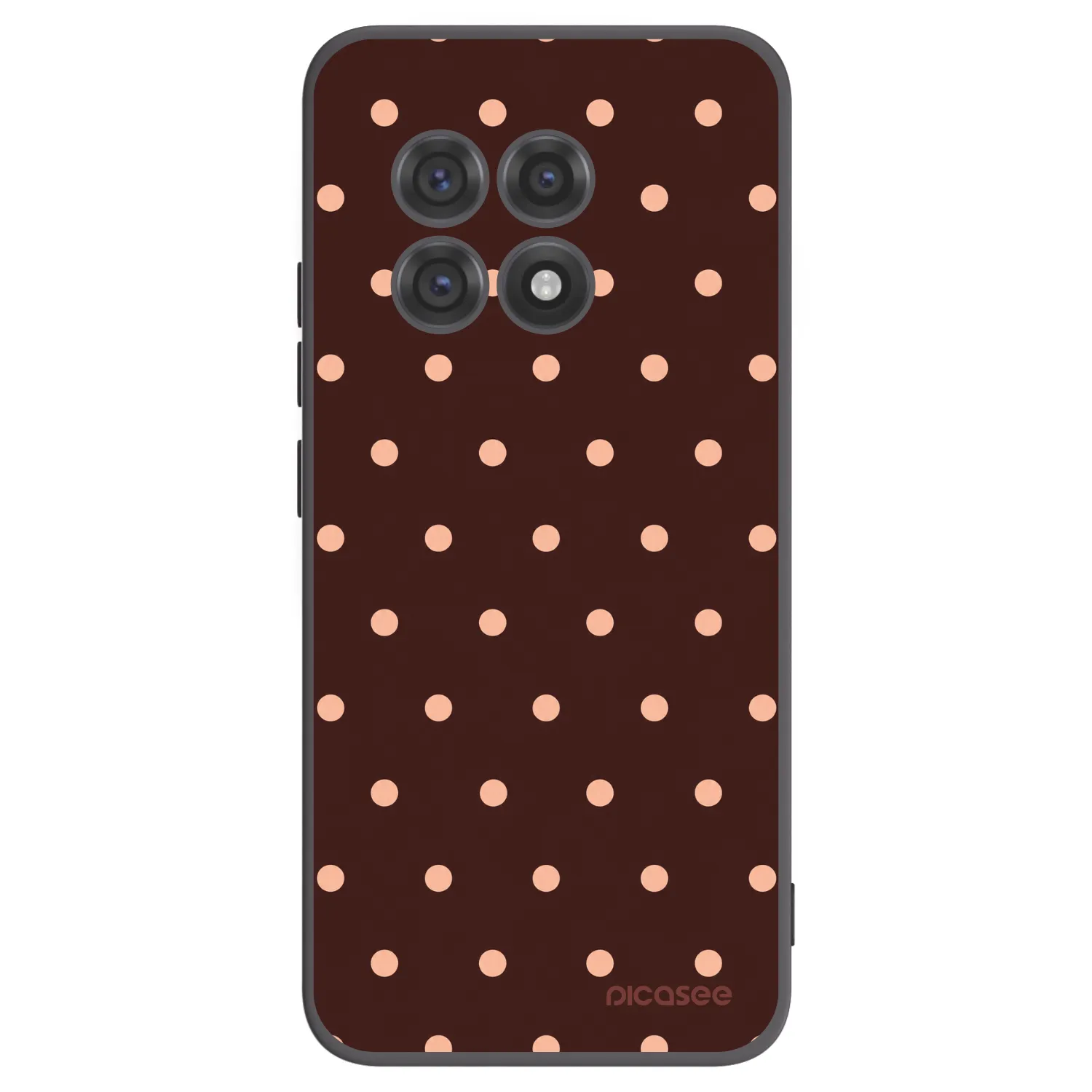 Picasee silikonowe czarne etui na OnePlus 13R 5G - Peach Dots & Chocolate