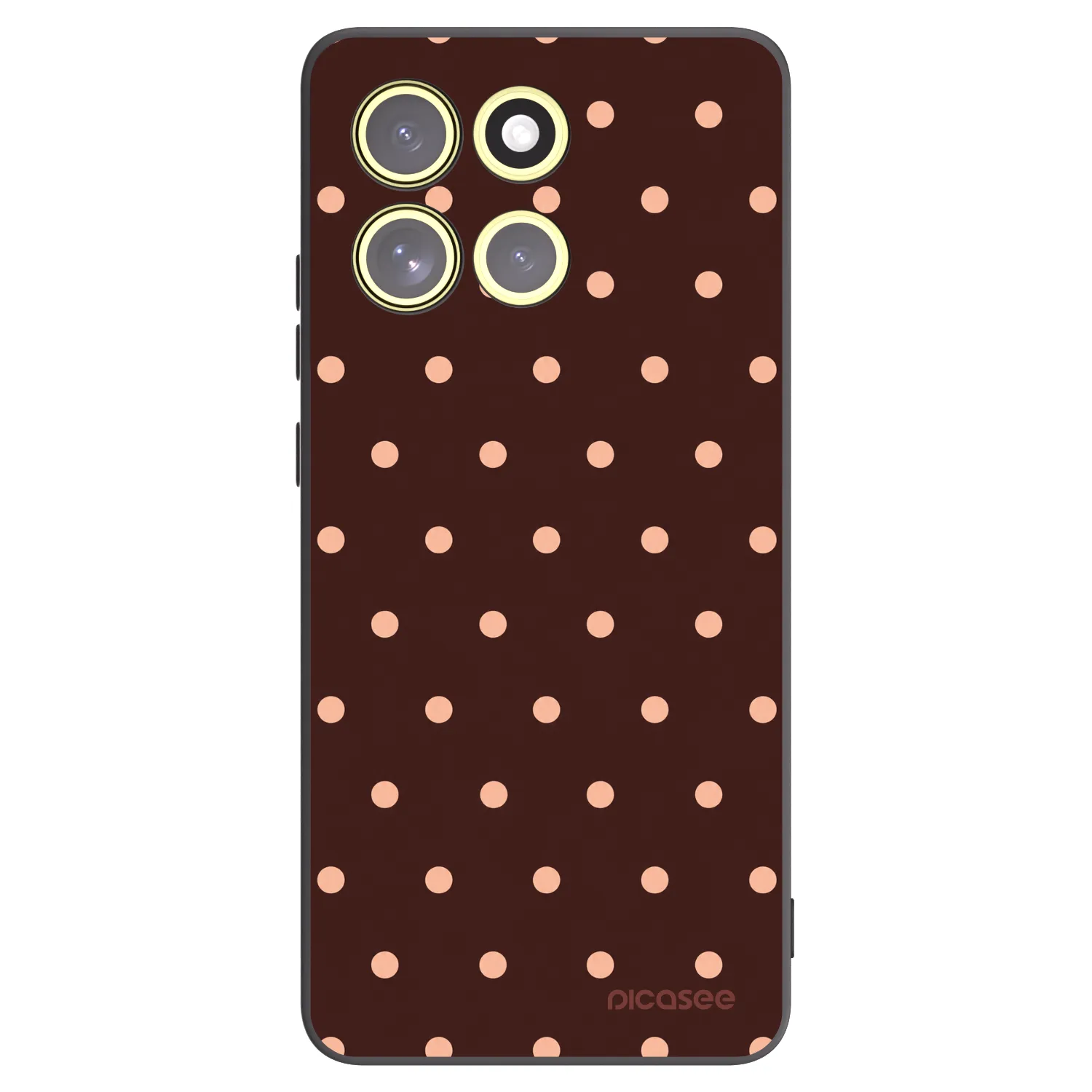 Picasee silikonowe czarne etui na Motorola Moto G86 5G - Peach Dots & Chocolate