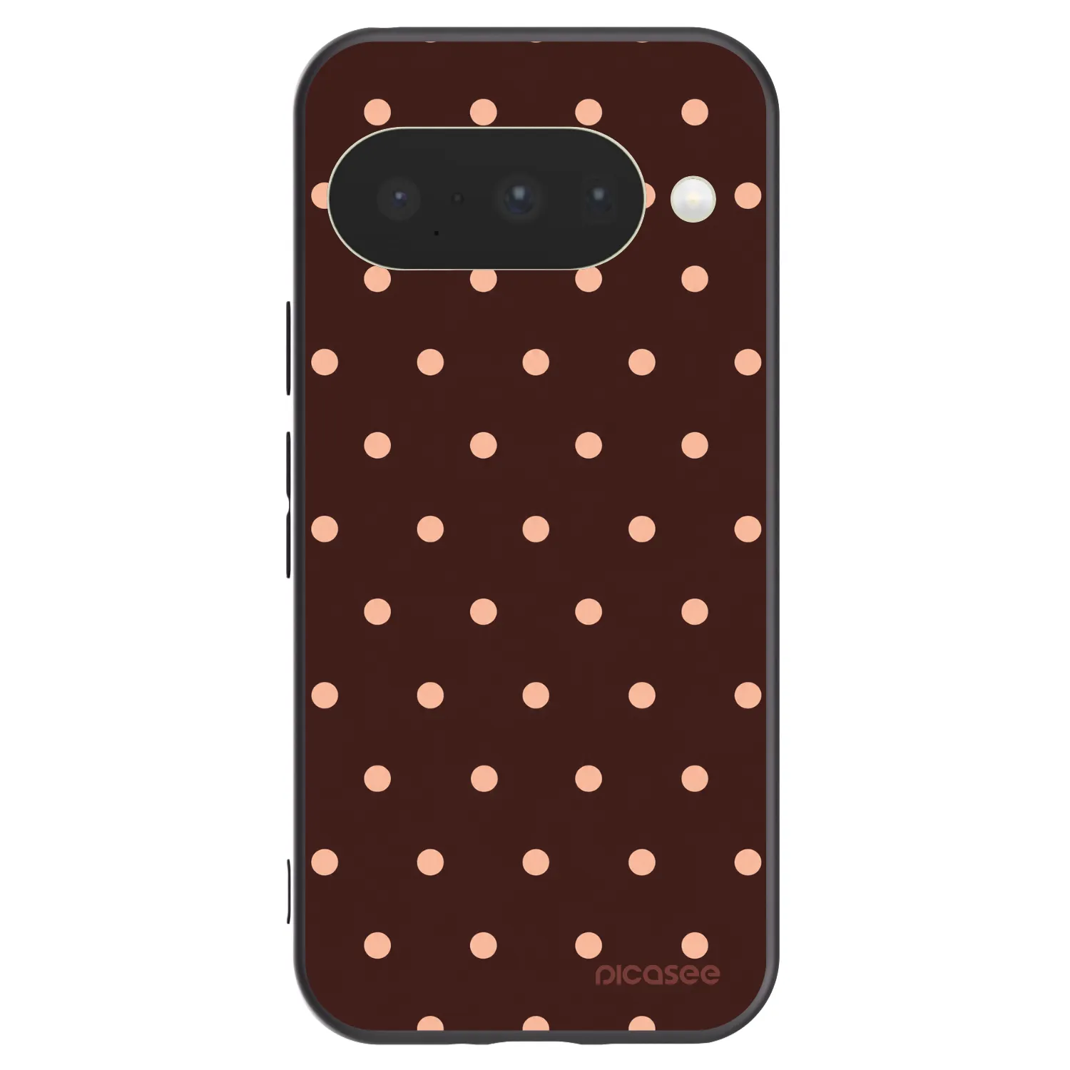 Picasee silikonowe czarne etui na Google Pixel 10 - Peach Dots & Chocolate