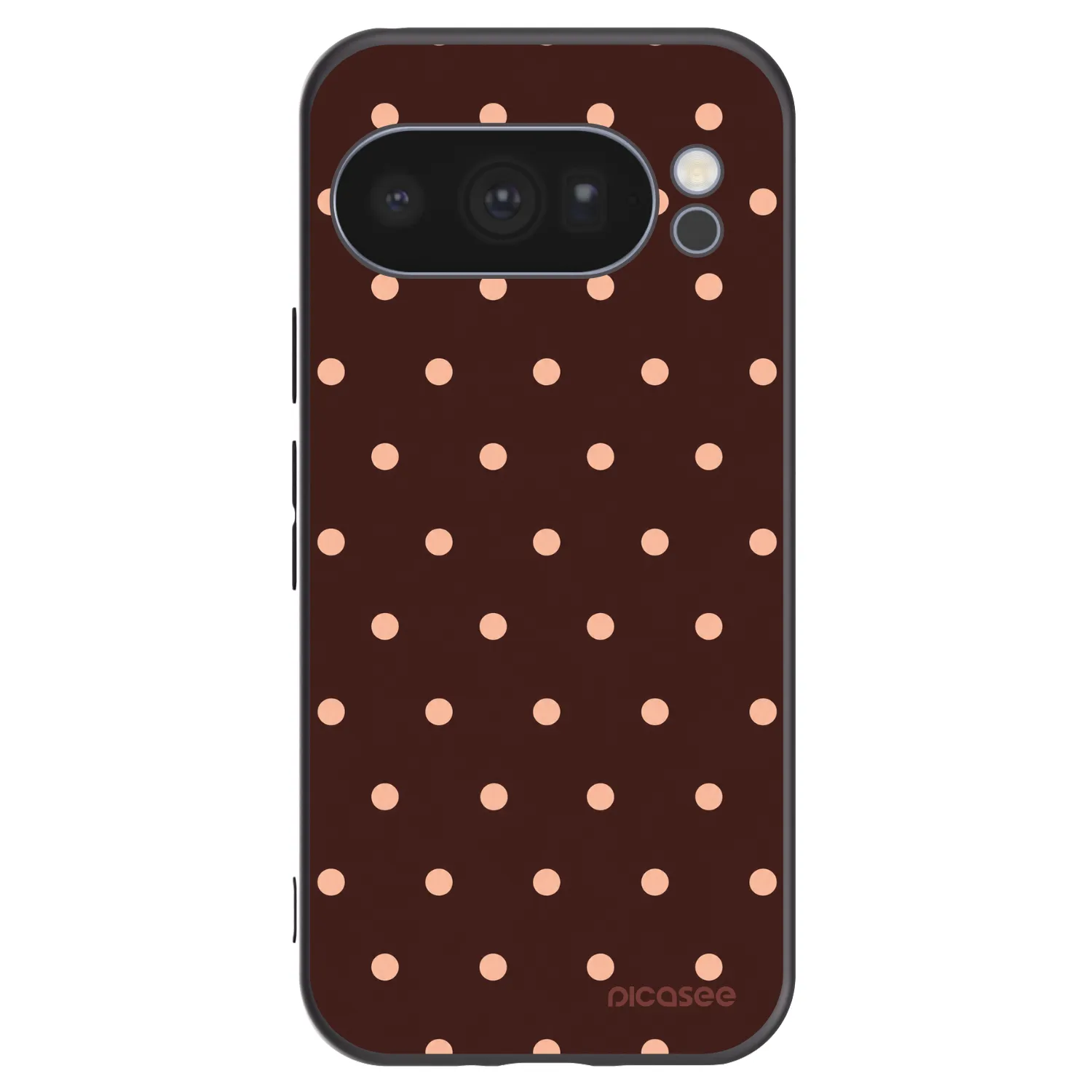 Picasee silikonowe czarne etui na Google Pixel 10 Pro - Peach Dots & Chocolate