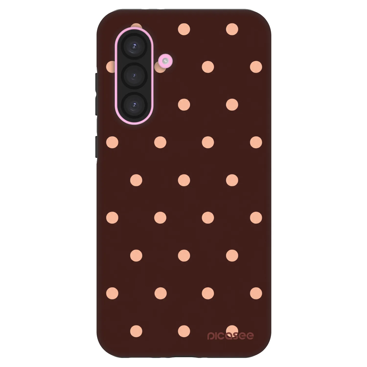 Picasee Fashion Case na Samsung Galaxy A56 5G A566B - Peach Dots & Chocolate