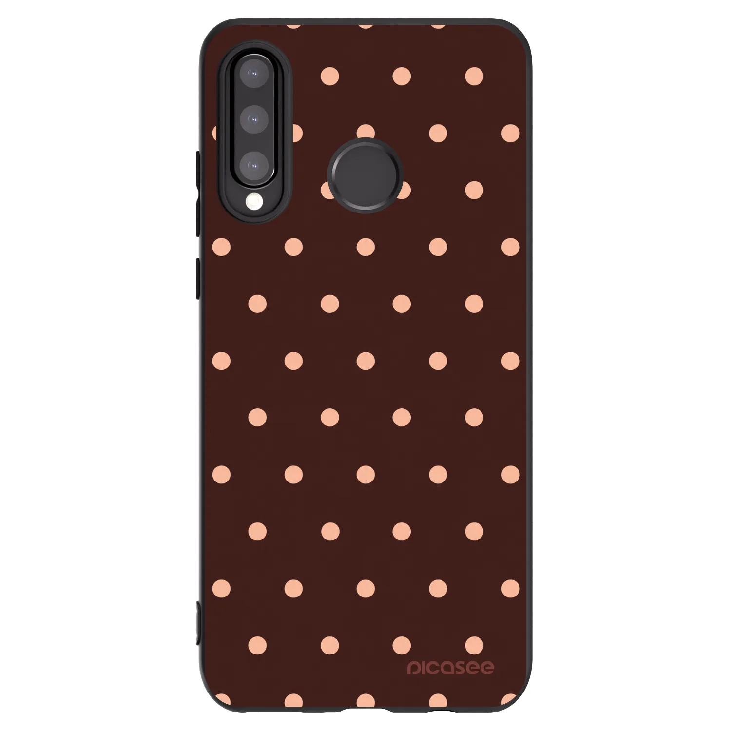 Picasee silikonowe czarne etui na Huawei P30 Lite - Peach Dots & Chocolate