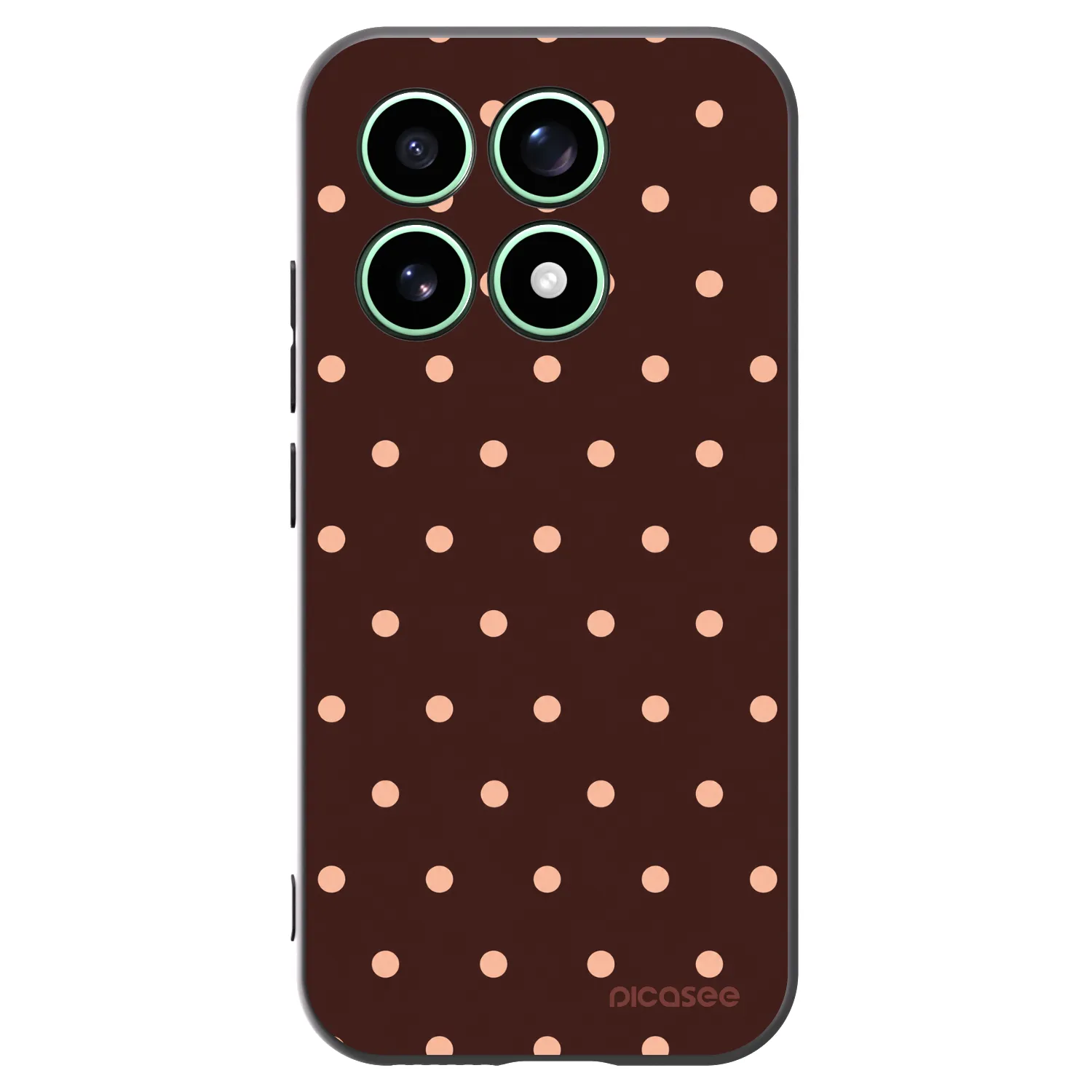Picasee silikonowe czarne etui na Xiaomi 17 - Peach Dots & Chocolate
