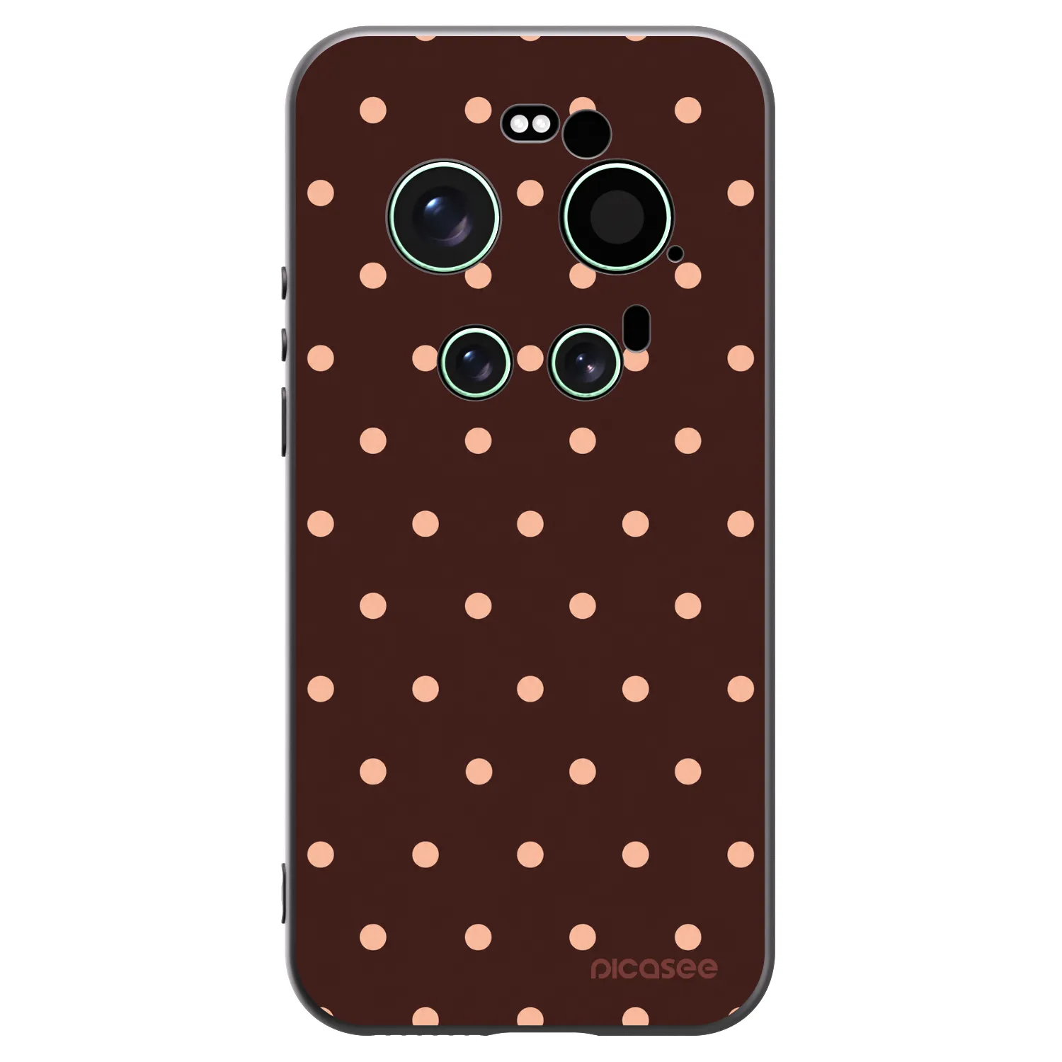 Picasee silikonowe czarne etui na Xiaomi 17 Ultra - Peach Dots & Chocolate