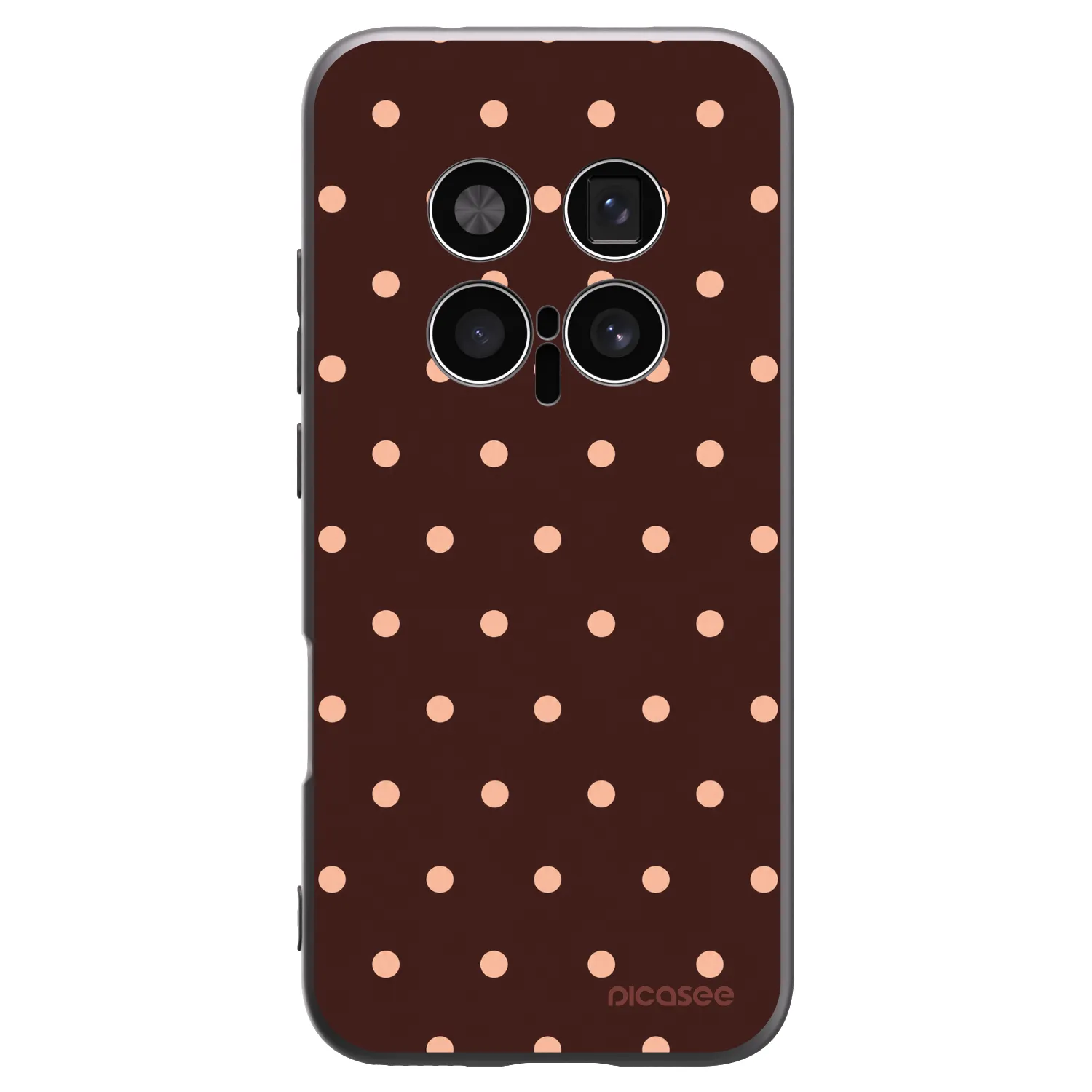 Picasee silikonowe czarne etui na Honor Magic8 Pro 5G - Peach Dots & Chocolate