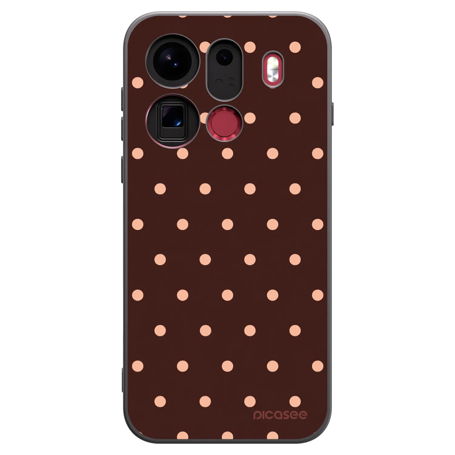 Picasee silikonowe czarne etui na OPPO Find X9 Pro - Peach Dots & Chocolate