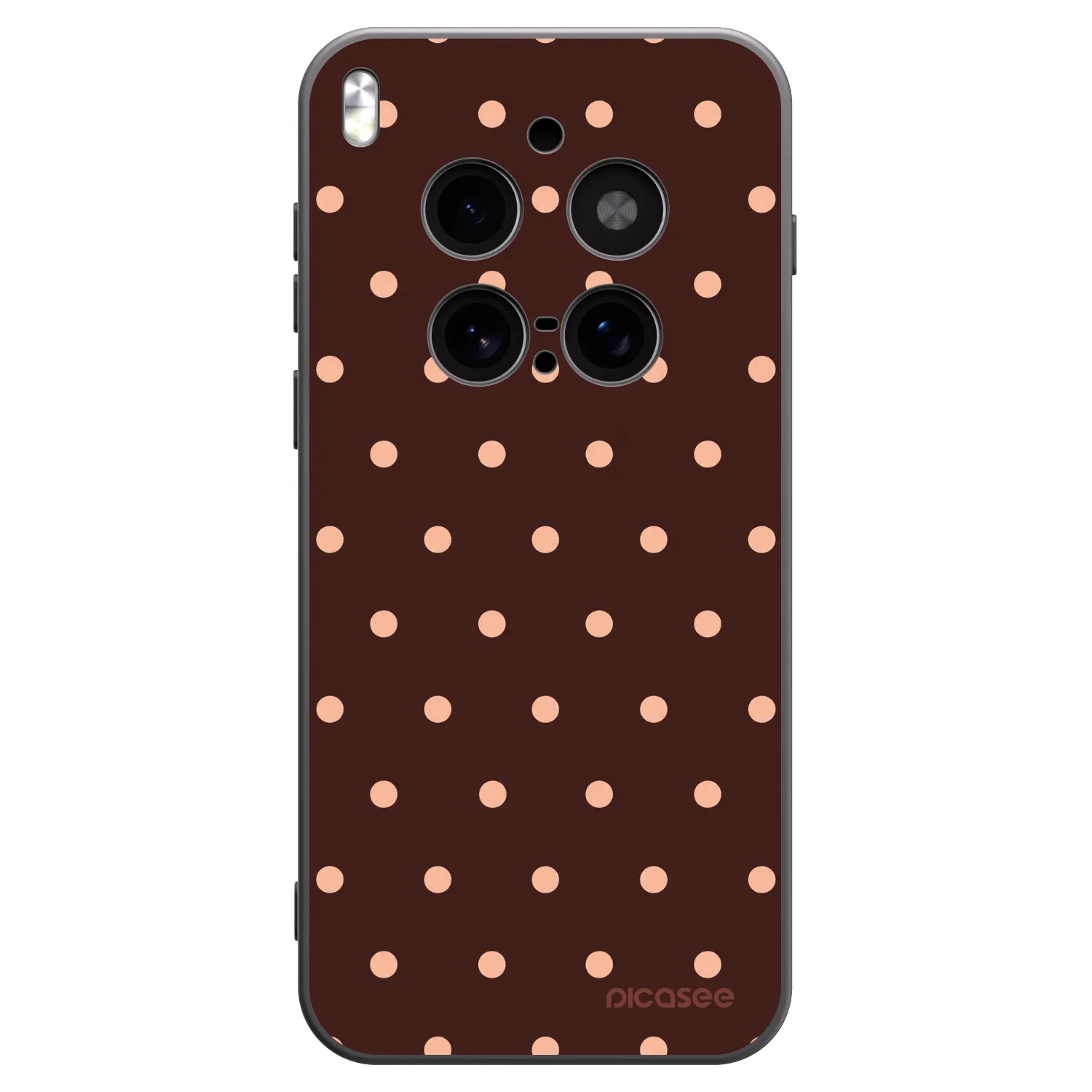 Picasee silikonowe czarne etui na Vivo X300 Pro - Peach Dots & Chocolate