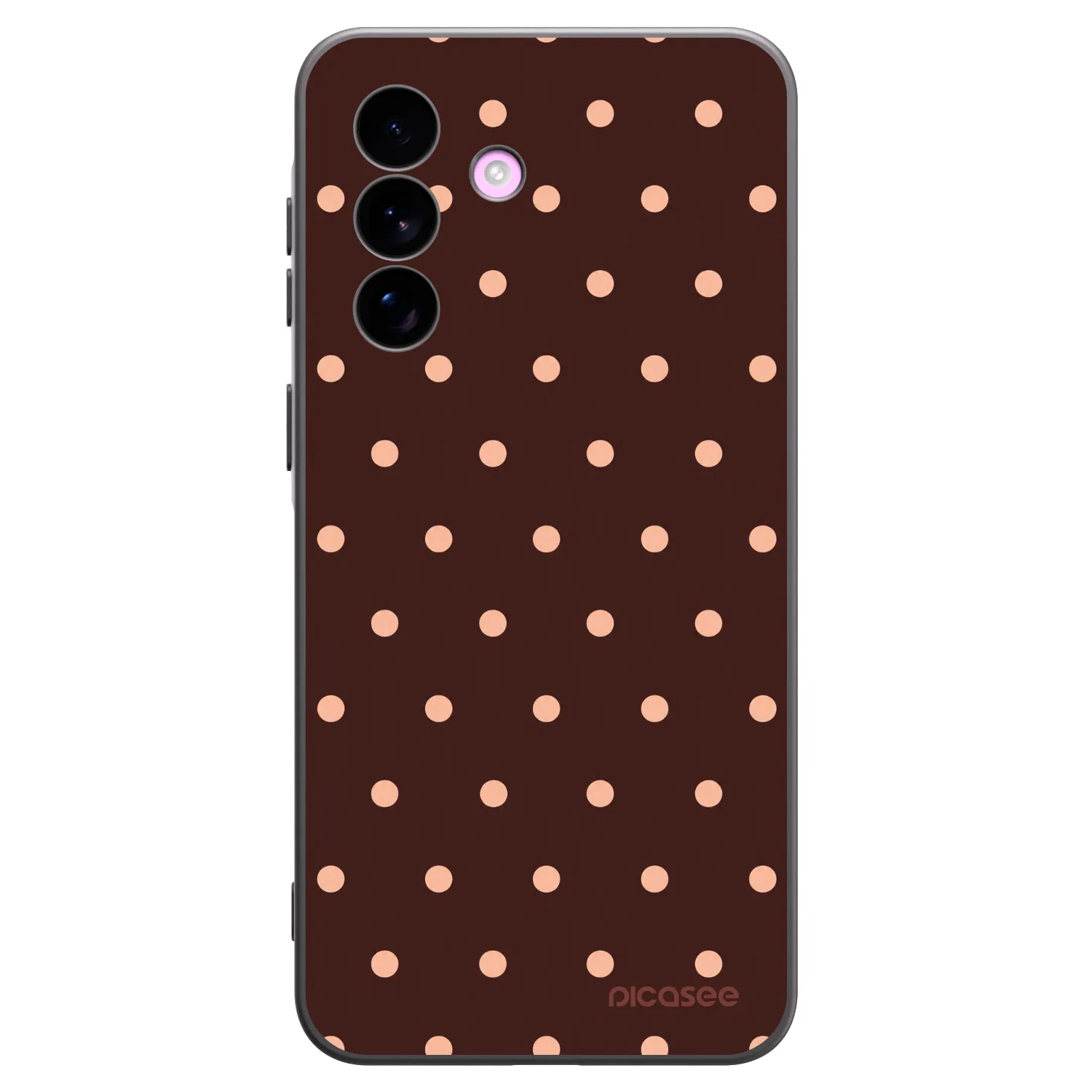 Picasee silikonowe czarne etui na Samsung Galaxy A57 5G - Peach Dots & Chocolate