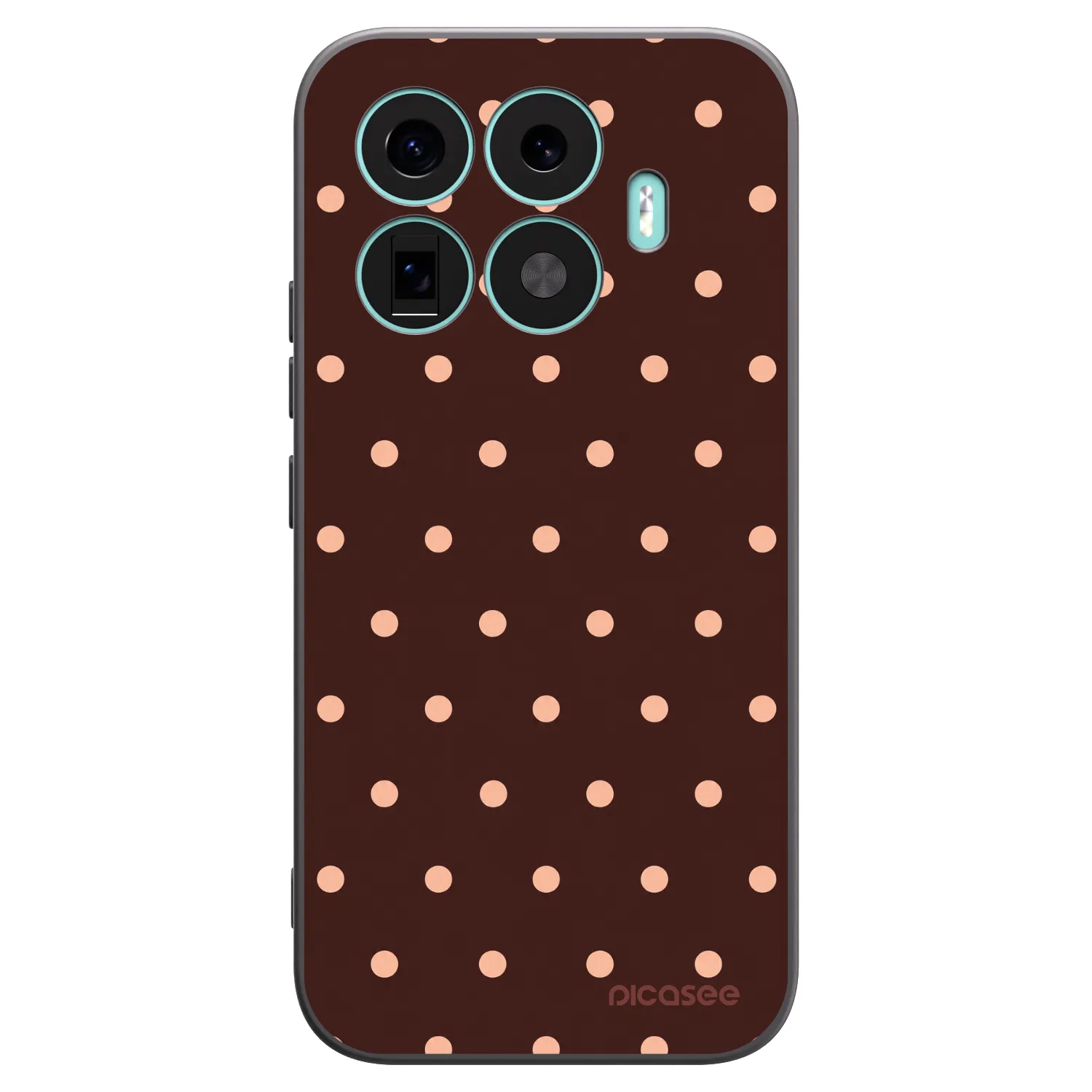Picasee silikonowe czarne etui na Xiaomi 17T - Peach Dots & Chocolate