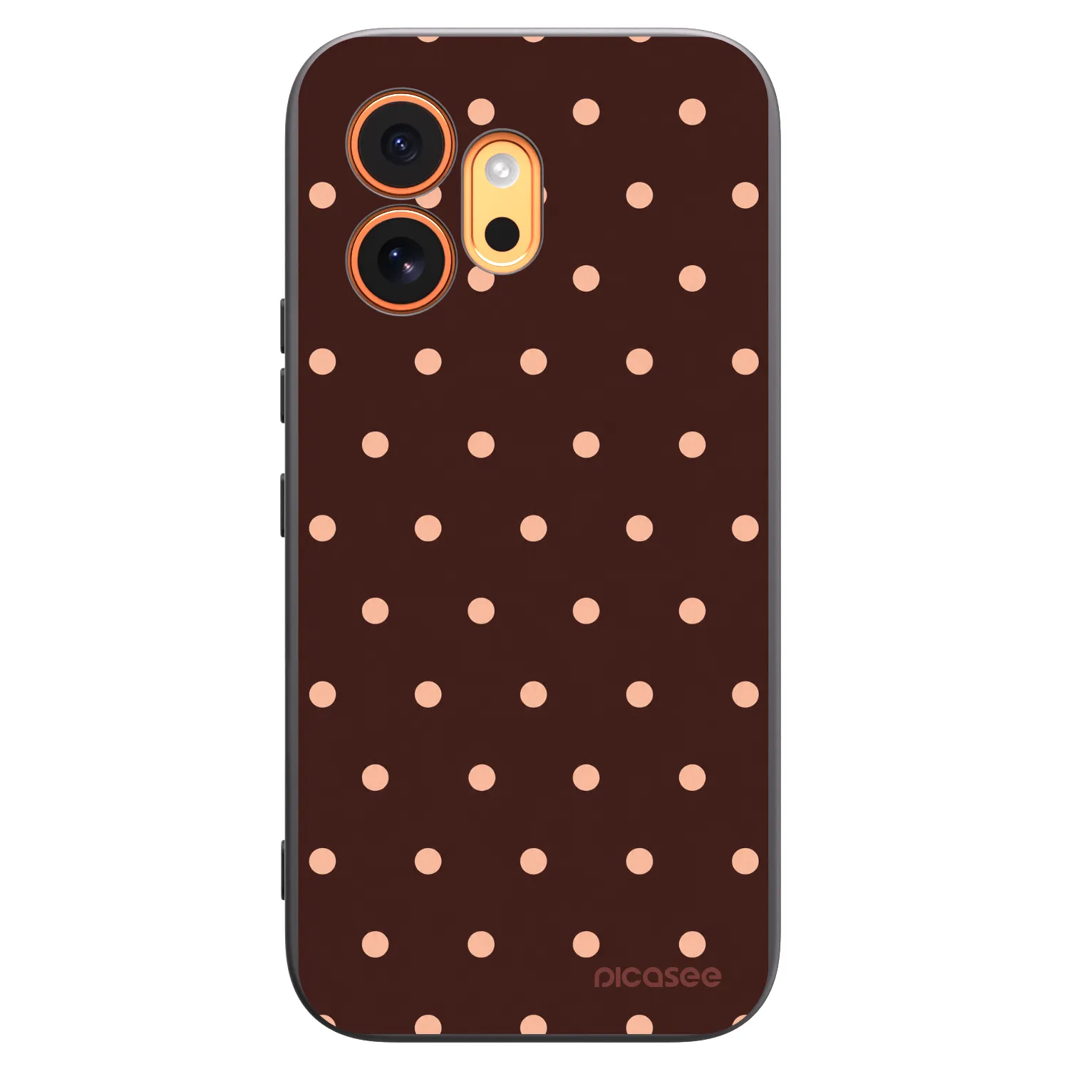 Picasee silikonowe czarne etui na Honor 600 - Peach Dots & Chocolate
