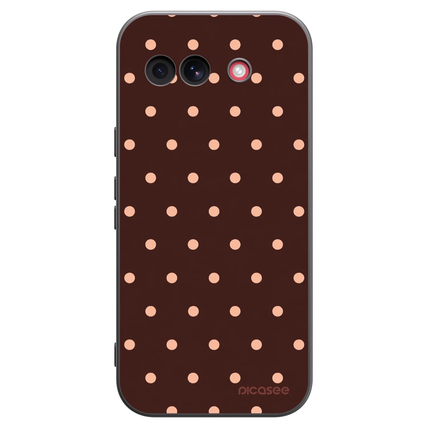 Picasee silikonowe czarne etui na Google Pixel 10a - Peach Dots & Chocolate
