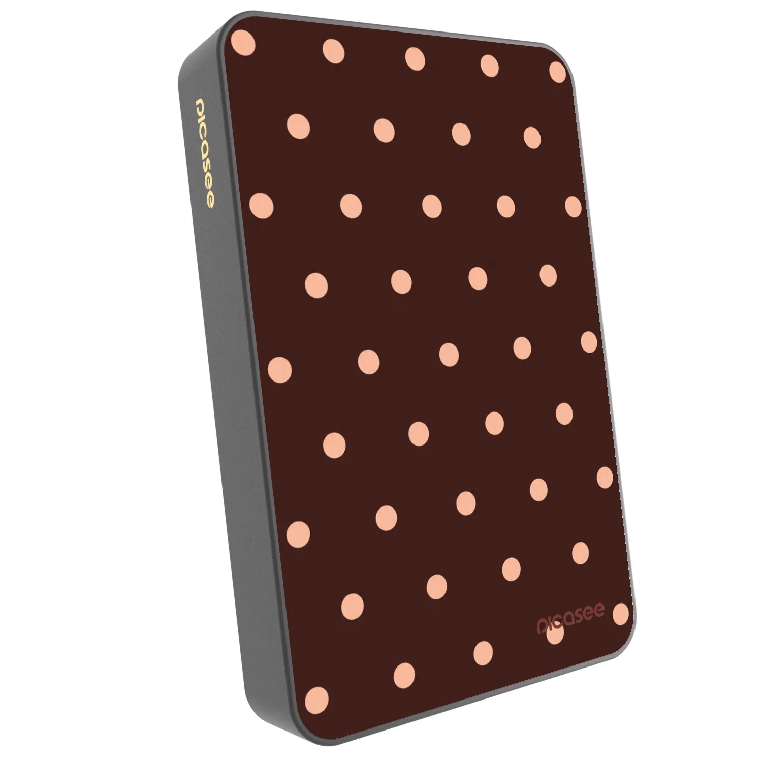 Picasee Powerbank z MagSafe 10 000 mAh Szary - Peach Dots & Chocolate