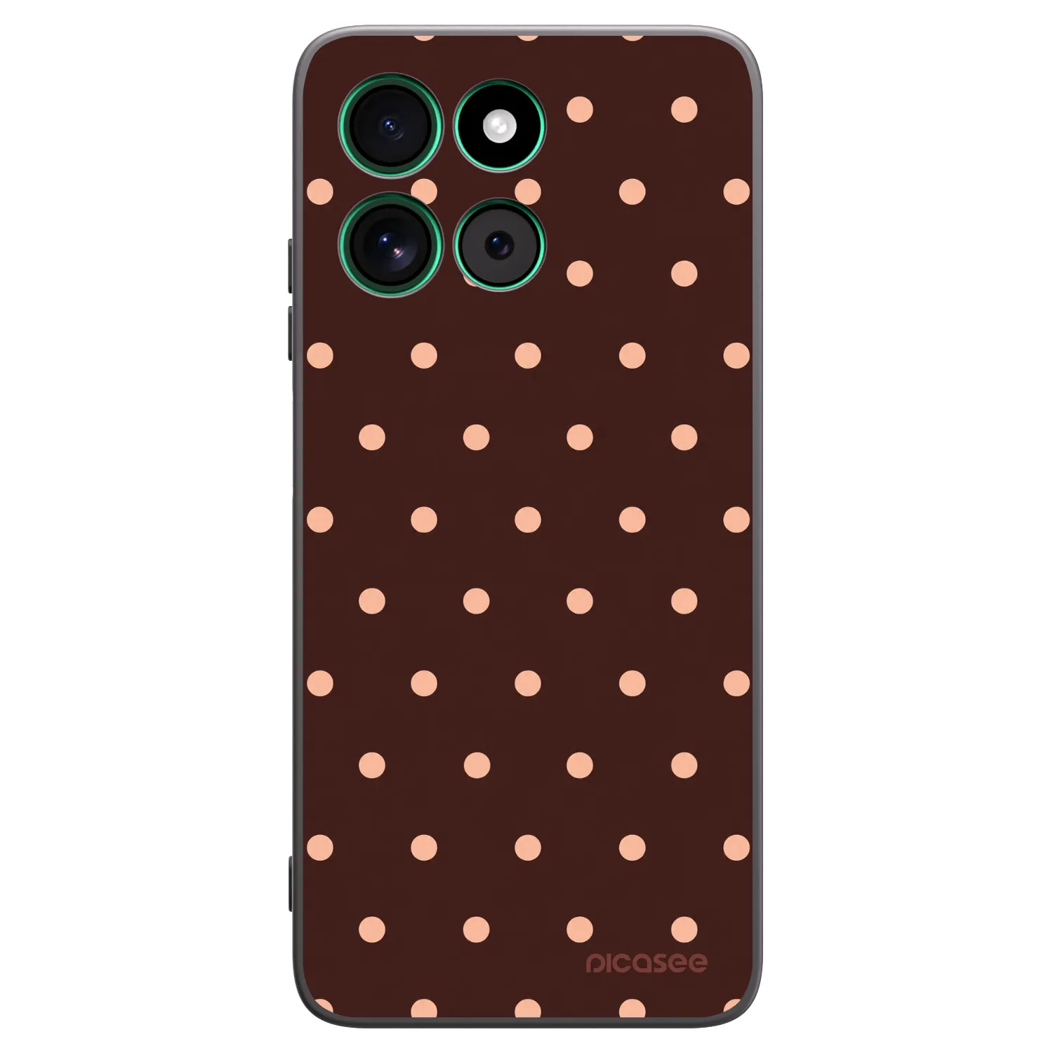 Picasee silikonowe czarne etui na Motorola Moto G57 Power - Peach Dots & Chocolate