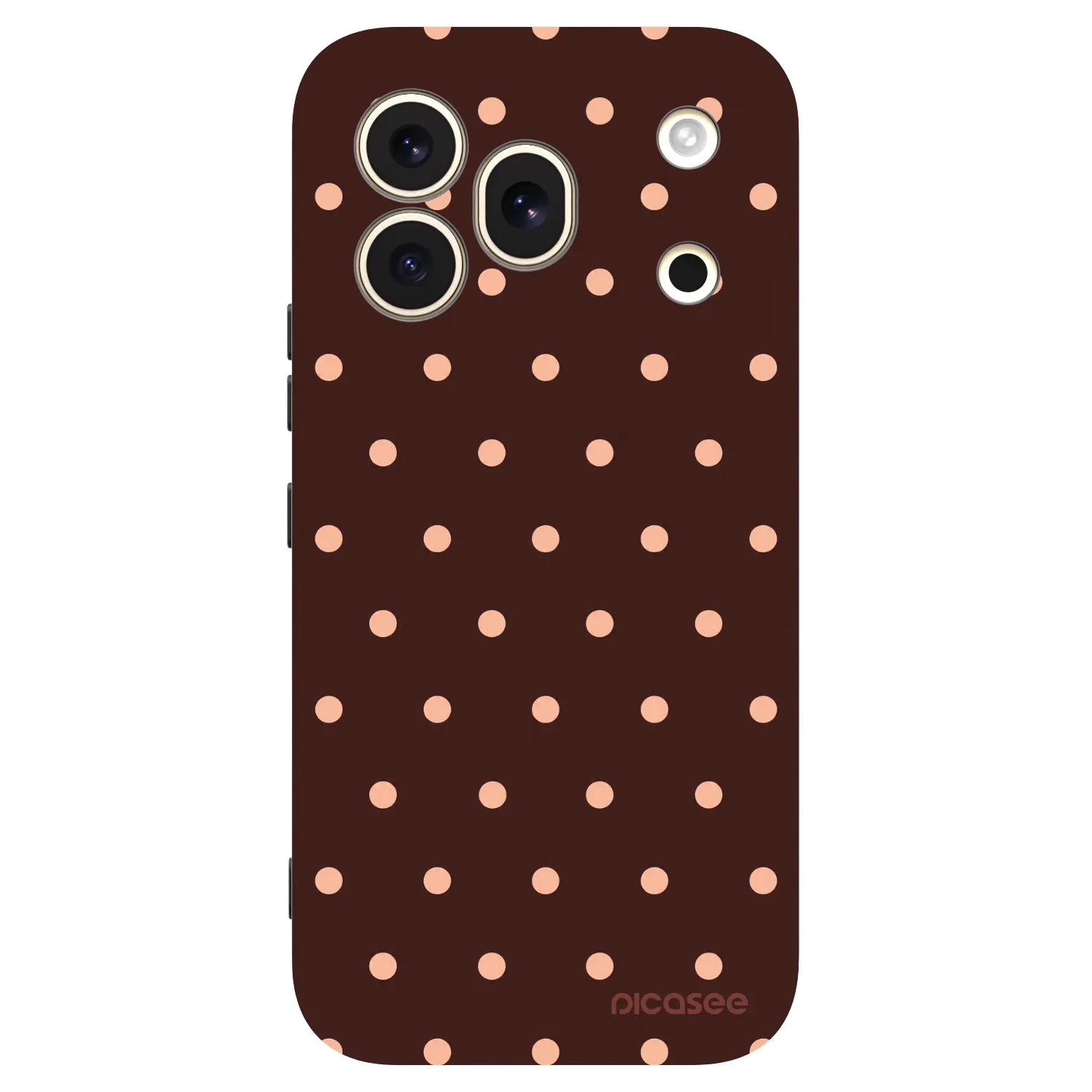 Picasee silikonowe czarne etui na Honor 600 Pro - Peach Dots & Chocolate