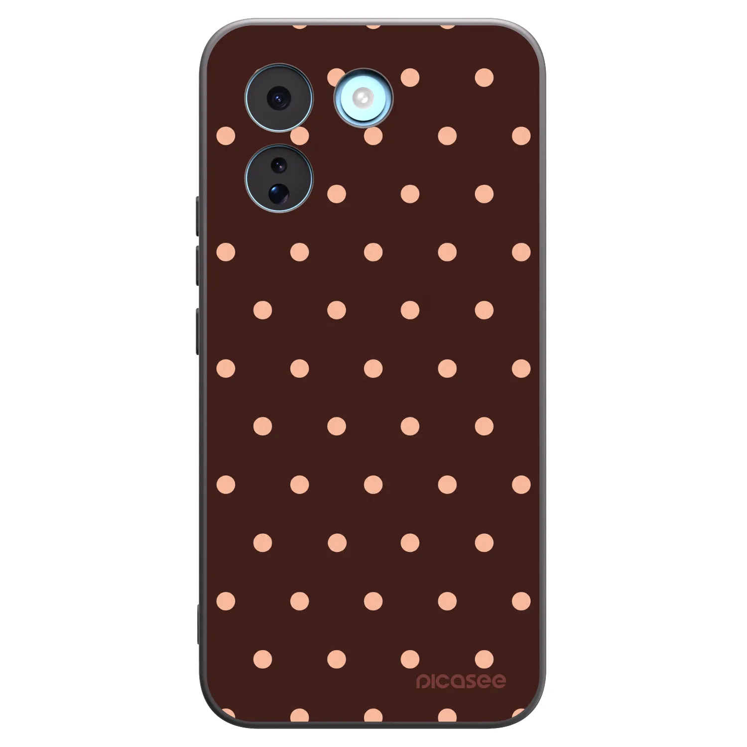 Picasee silikonowe czarne etui na Xiaomi Redmi Note 17 Pro MAX 5G - Peach Dots & Chocolate