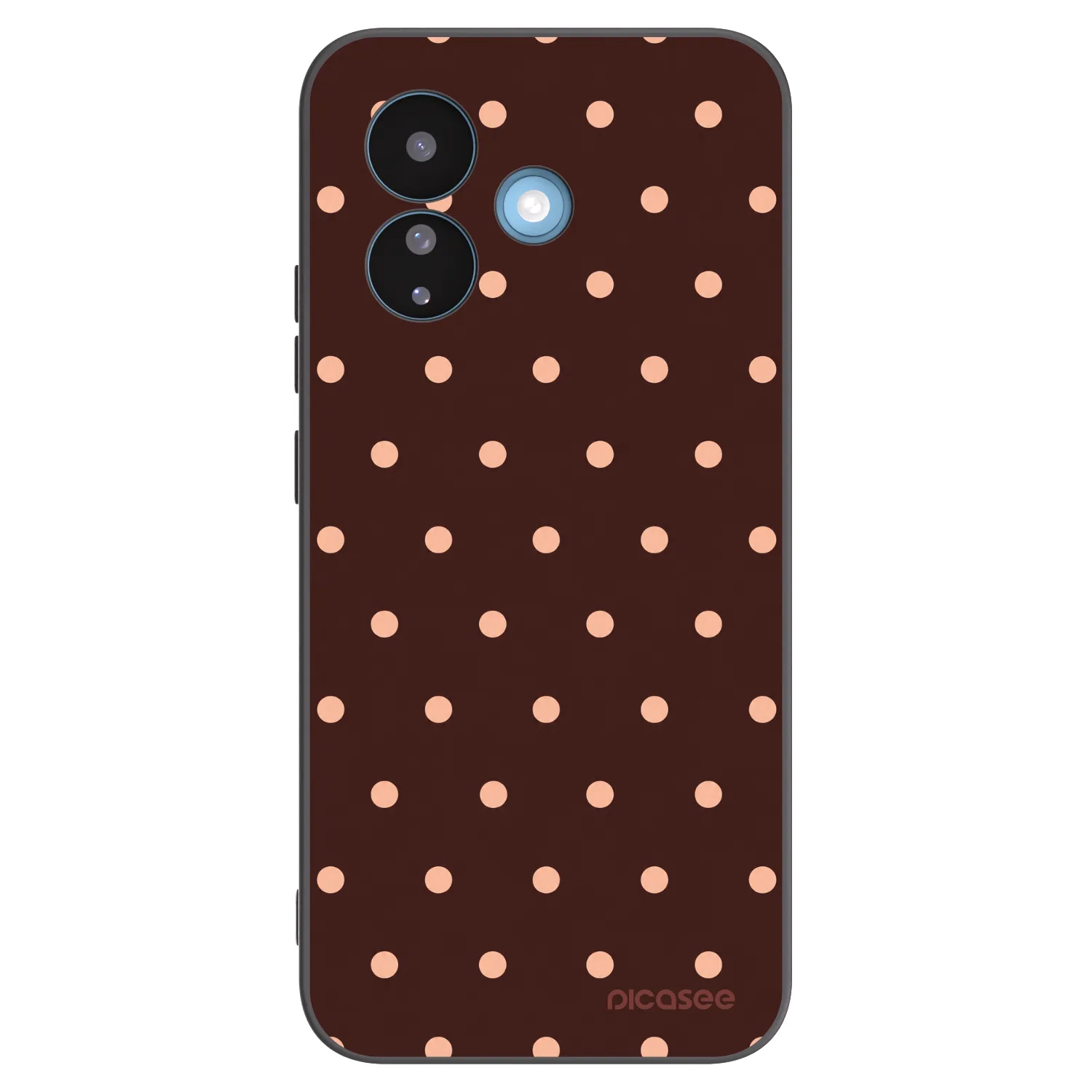 Picasee silikonowe czarne etui na Xiaomi Redmi Note 17 Pro 5G - Peach Dots & Chocolate