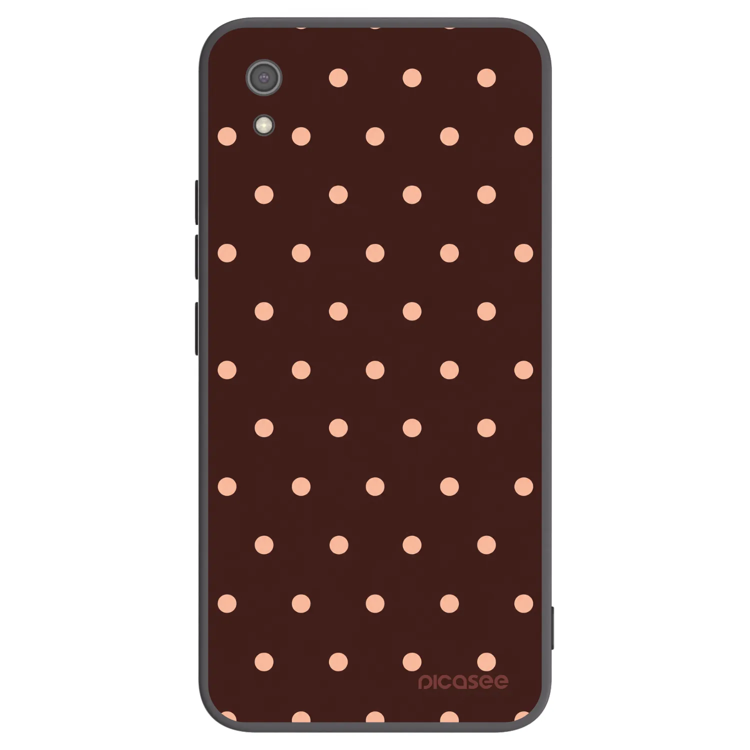 Picasee silikonowe czarne etui na Xiaomi Redmi 7A - Peach Dots & Chocolate