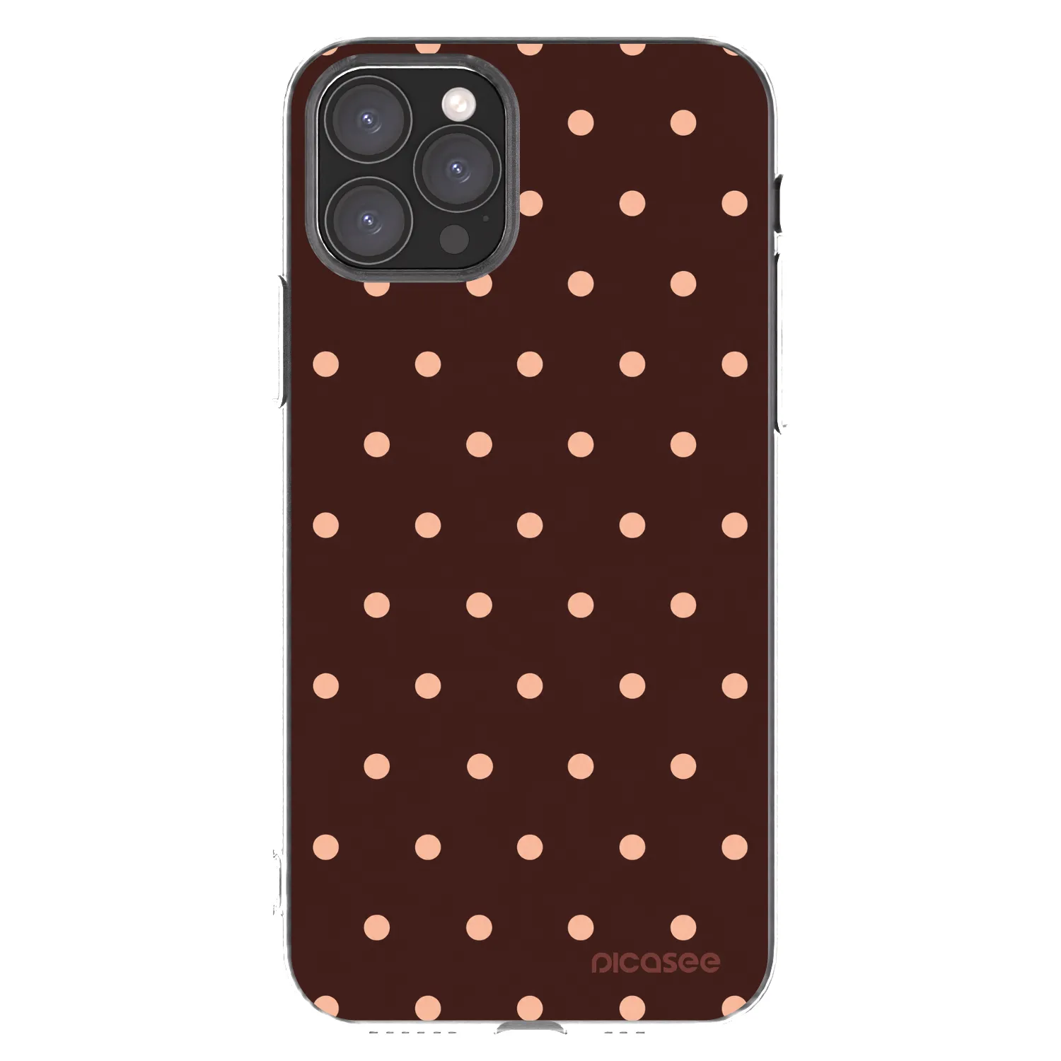 Picasee silikonowe przeźroczyste etui na Apple iPhone 11 Pro - Peach Dots & Chocolate