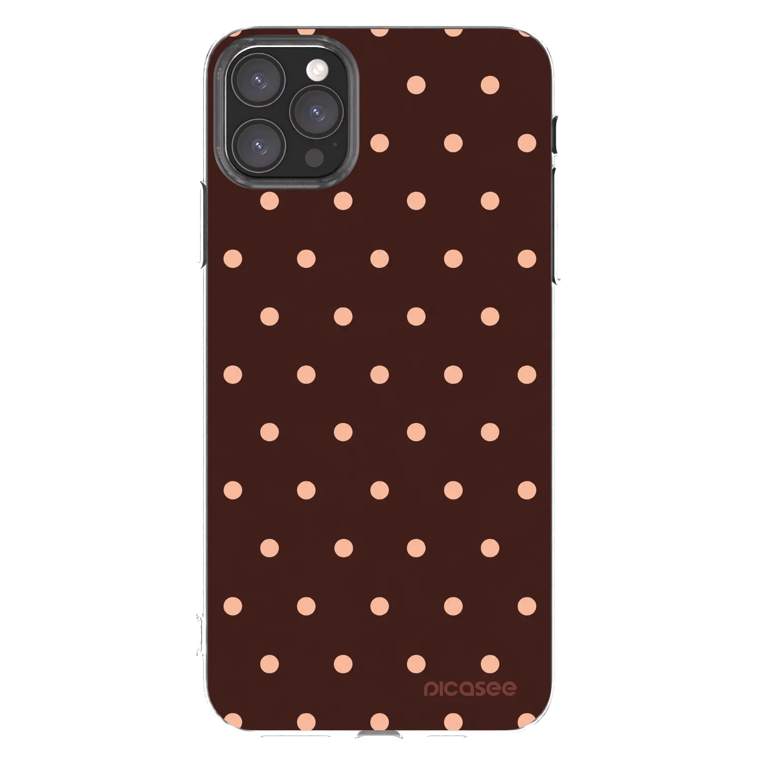 Picasee silikonowe przeźroczyste etui na Apple iPhone 11 Pro Max - Peach Dots & Chocolate