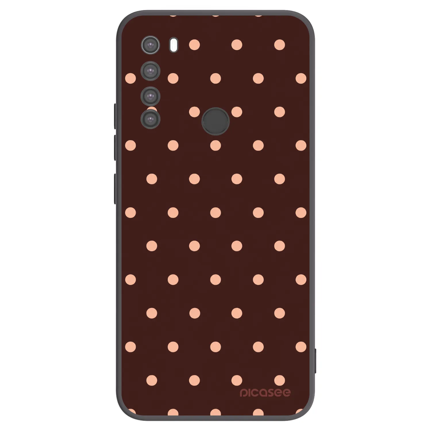 Picasee silikonowe czarne etui na Xiaomi Redmi Note 8 - Peach Dots & Chocolate