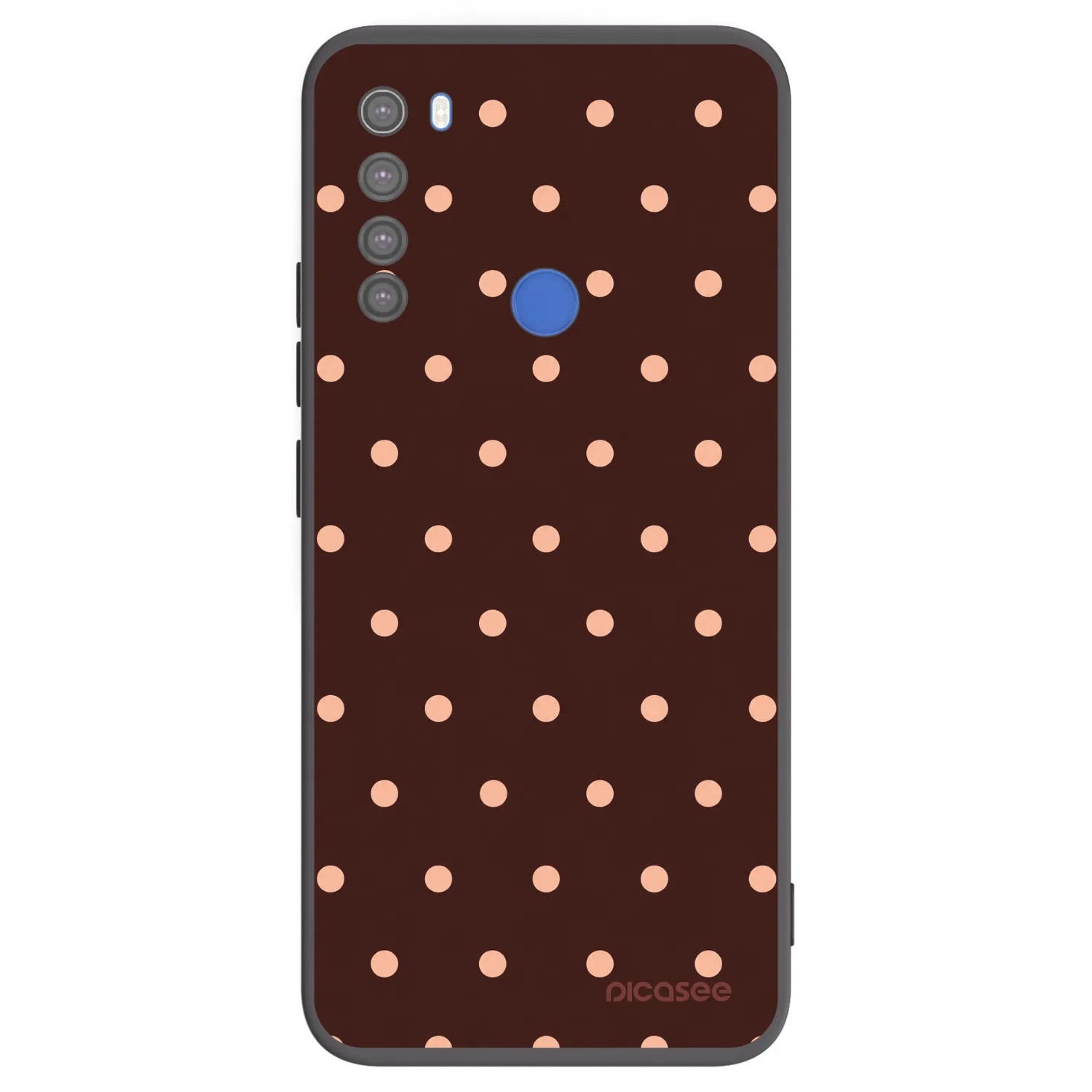 Picasee silikonowe czarne etui na Xiaomi Redmi Note 8T - Peach Dots & Chocolate