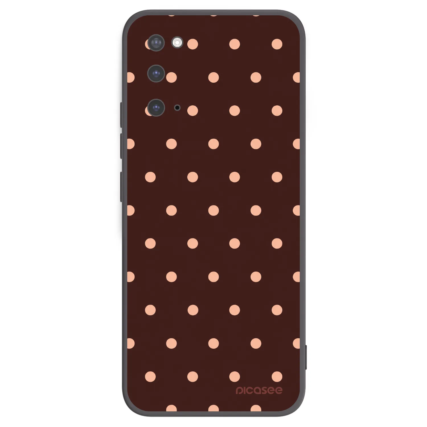 Picasee silikonowe czarne etui na Samsung Galaxy S20 G980F - Peach Dots & Chocolate