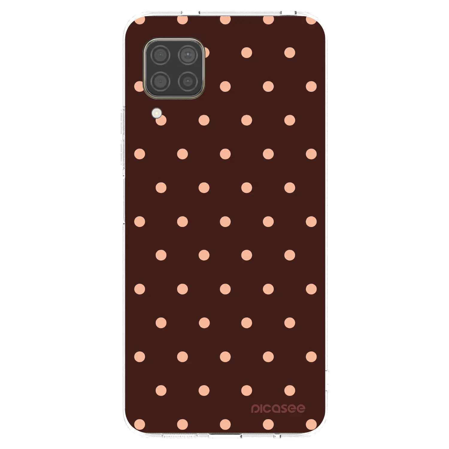 Picasee silikonowe przeźroczyste etui na Huawei P40 Lite - Peach Dots & Chocolate