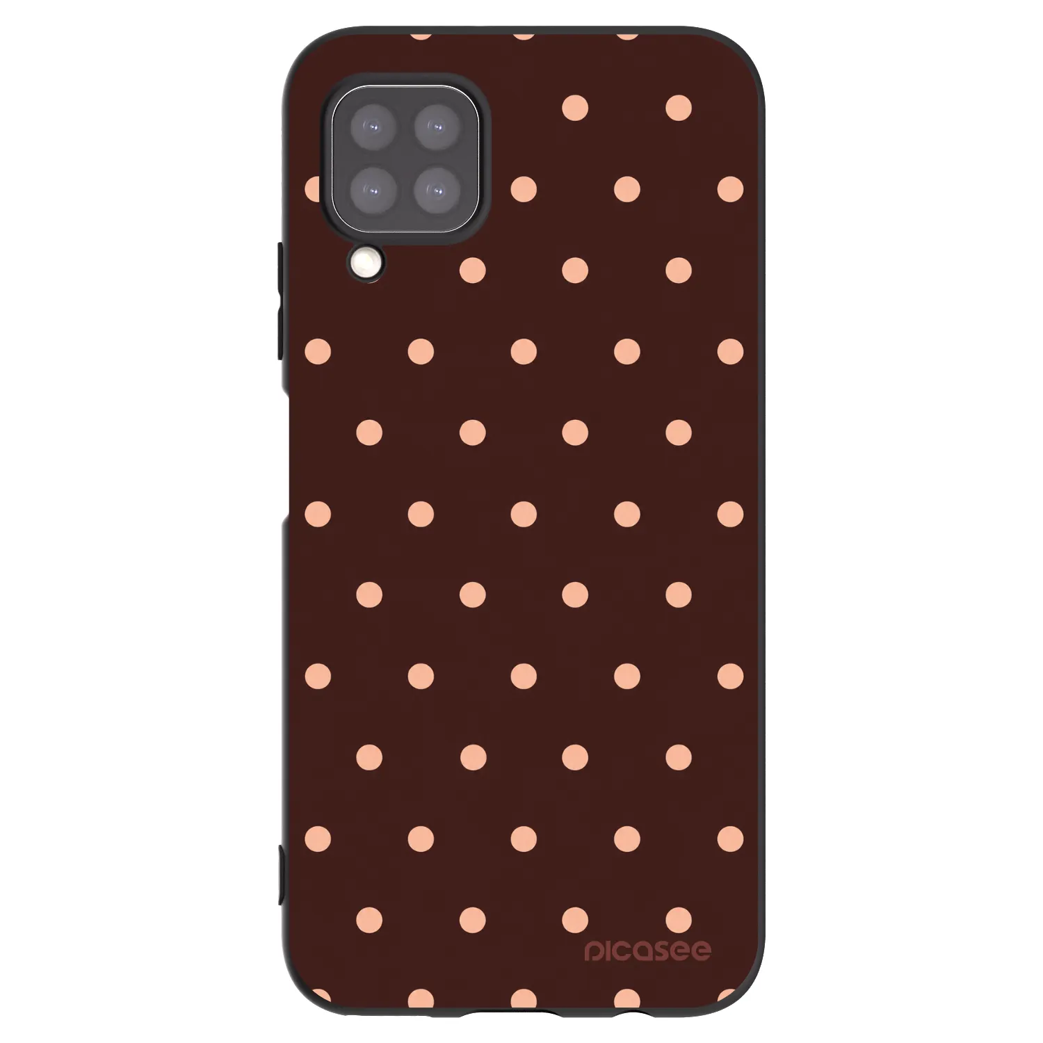 Picasee silikonowe czarne etui na Huawei P40 Lite - Peach Dots & Chocolate