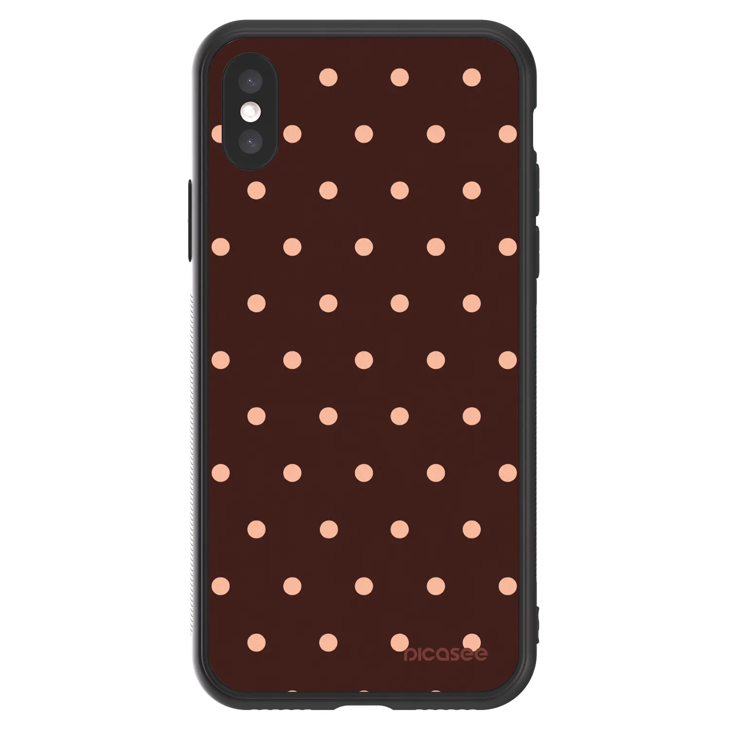 Picasee ULTIMATE CASE na Apple iPhone X/XS - Peach Dots & Chocolate