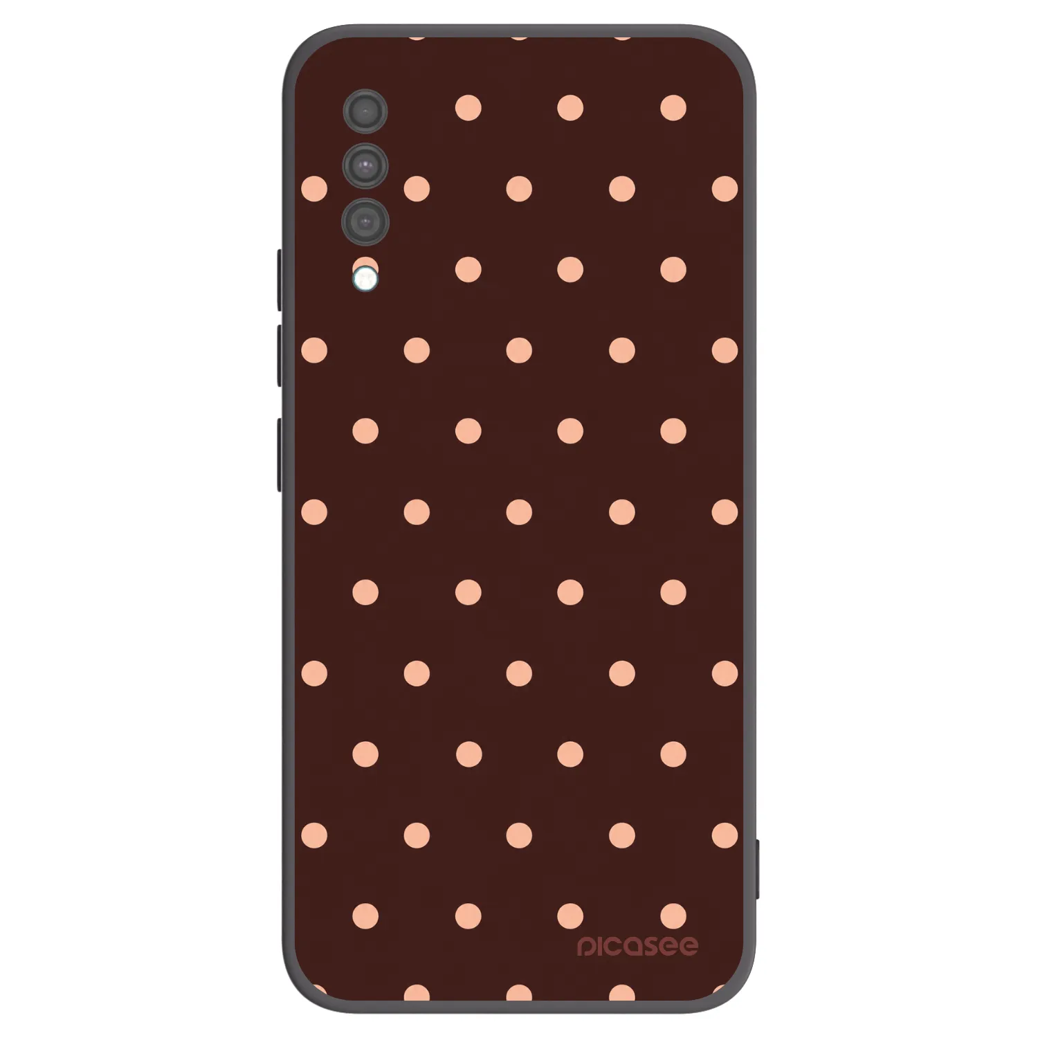 Picasee silikonowe czarne etui na Samsung Galaxy A30s A307F - Peach Dots & Chocolate