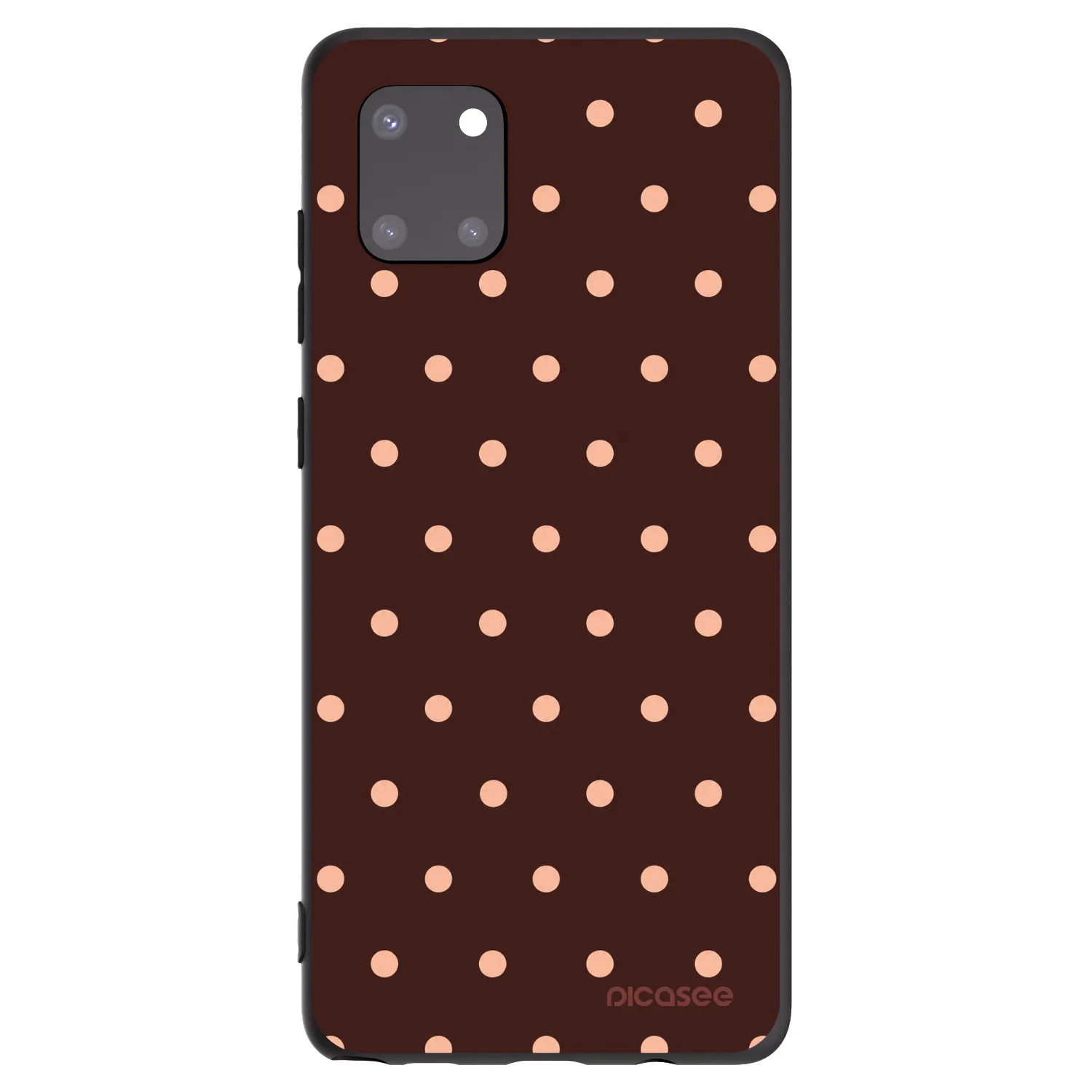 Picasee silikonowe czarne etui na Samsung Galaxy Note 10 Lite N770F - Peach Dots & Chocolate