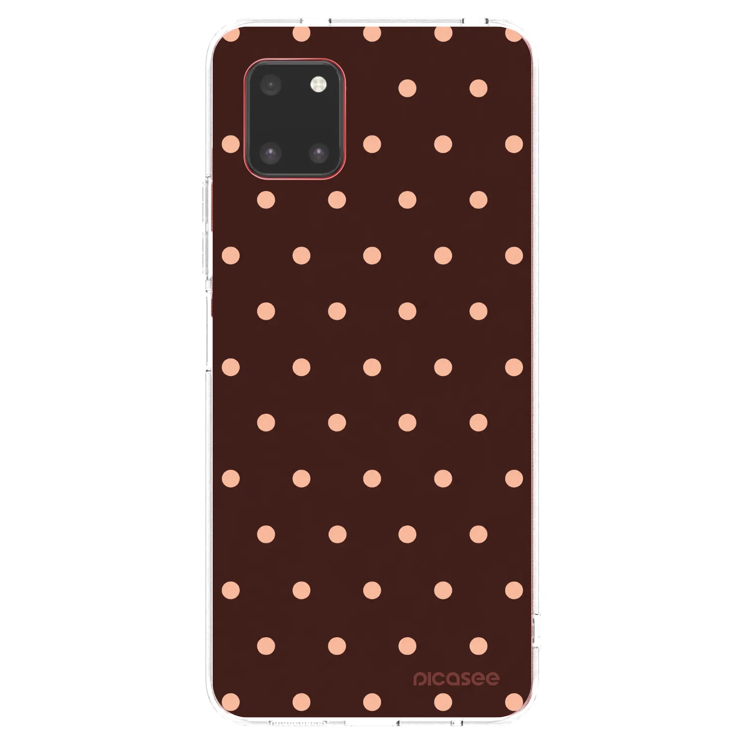 Picasee silikonowe przeźroczyste etui na Samsung Galaxy Note 10 Lite N770F - Peach Dots & Chocolate