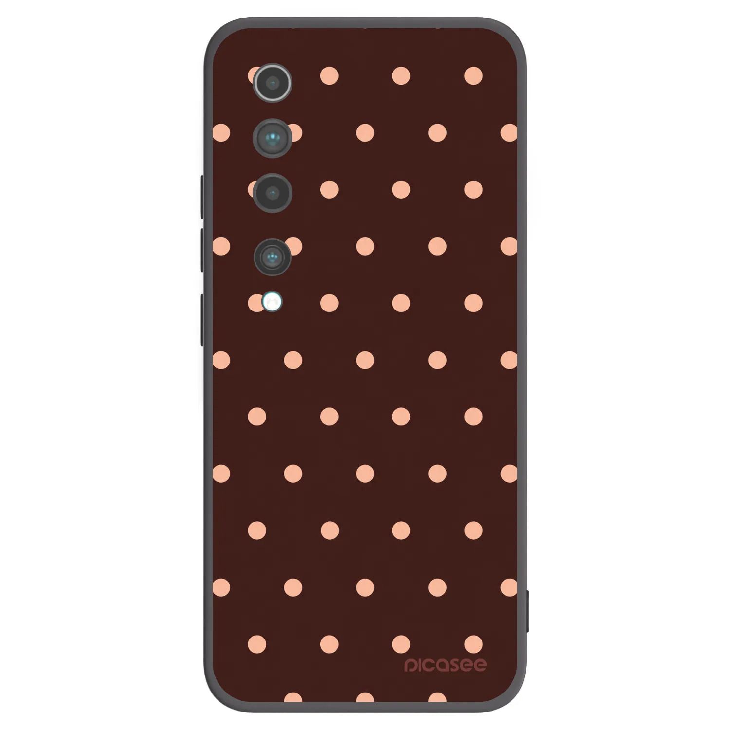 Picasee silikonowe czarne etui na Xiaomi Mi 10 - Peach Dots & Chocolate