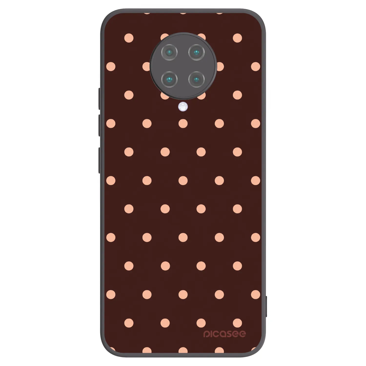 Picasee silikonowe czarne etui na Xiaomi Poco F2 Pro - Peach Dots & Chocolate