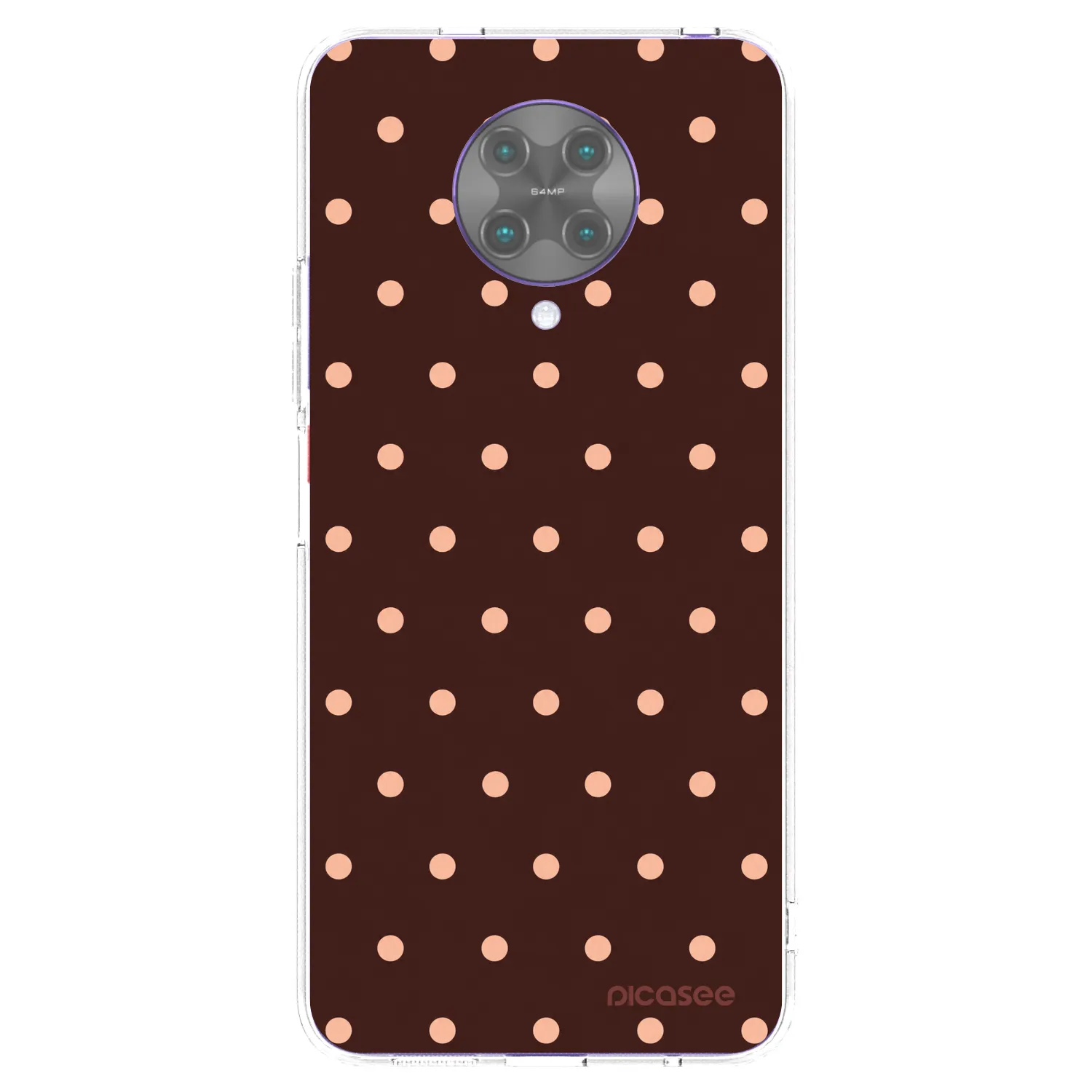 Picasee silikonowe przeźroczyste etui na Xiaomi Poco F2 Pro - Peach Dots & Chocolate