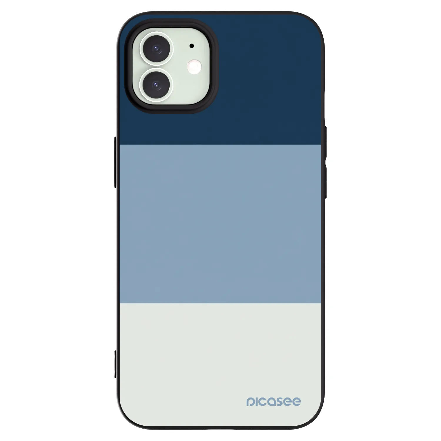 Picasee silikonowe czarne etui na Apple iPhone 12 - Coastal Blue