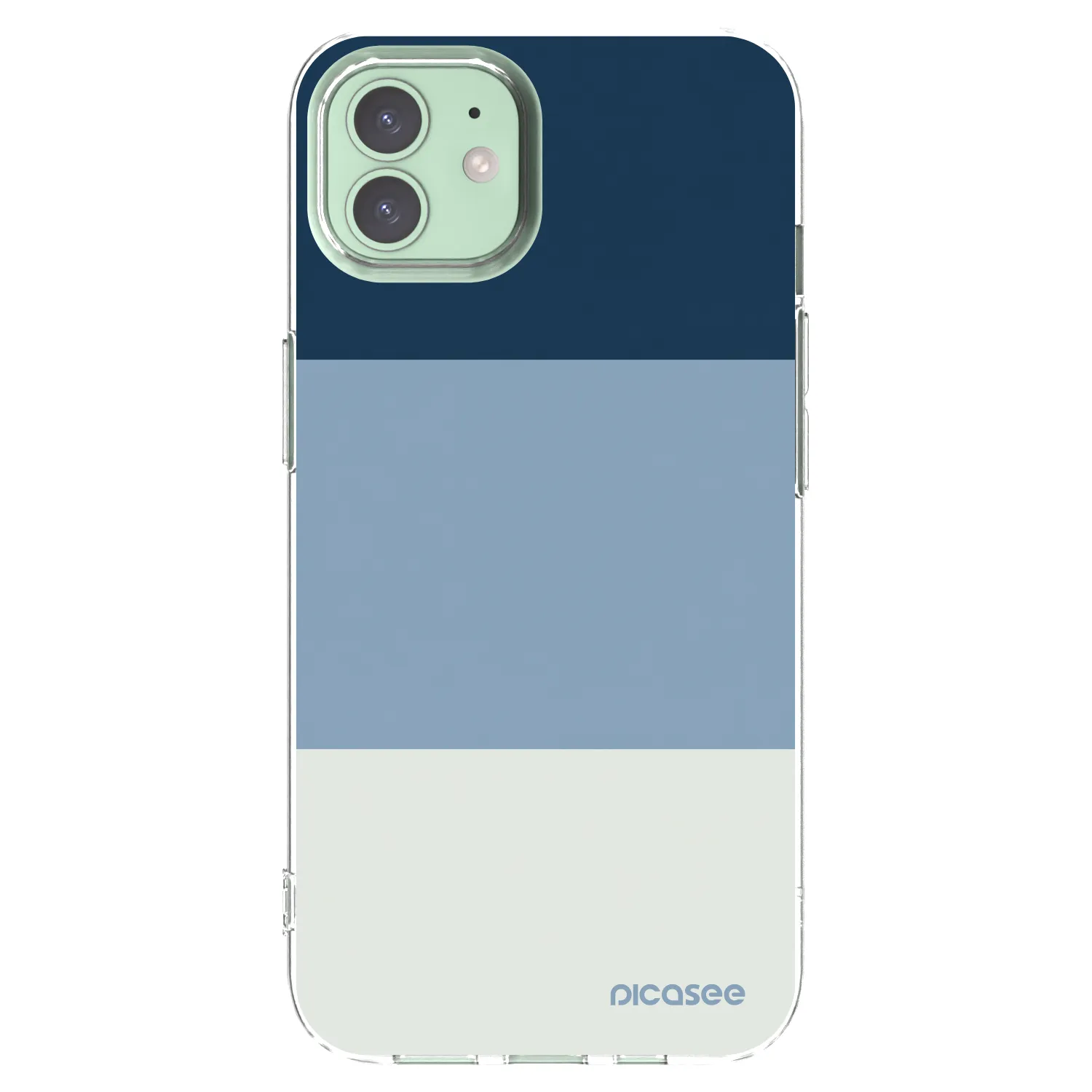 Picasee silikonowe przeźroczyste etui na Apple iPhone 12 - Coastal Blue
