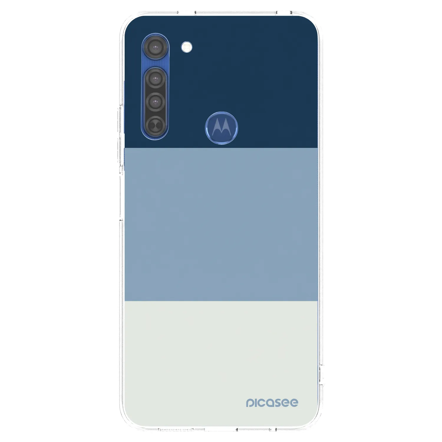 Picasee silikonowe przeźroczyste etui na Motorola Moto G8 - Coastal Blue