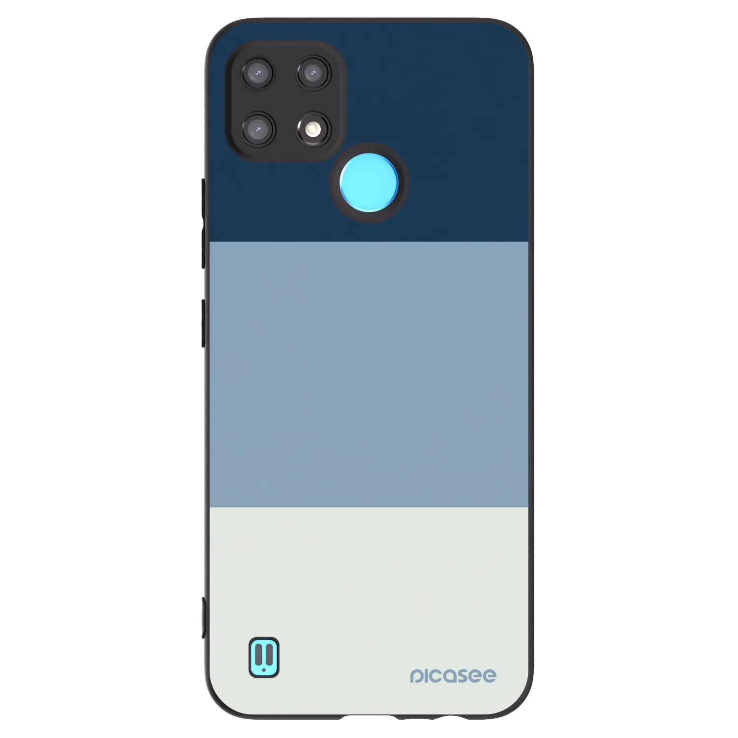 Picasee silikonowe czarne etui na Realme C21 - Coastal Blue