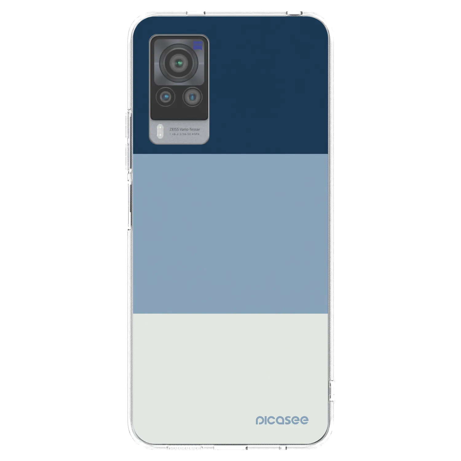 Picasee silikonowe przeźroczyste etui na Vivo X60 Pro 5G - Coastal Blue
