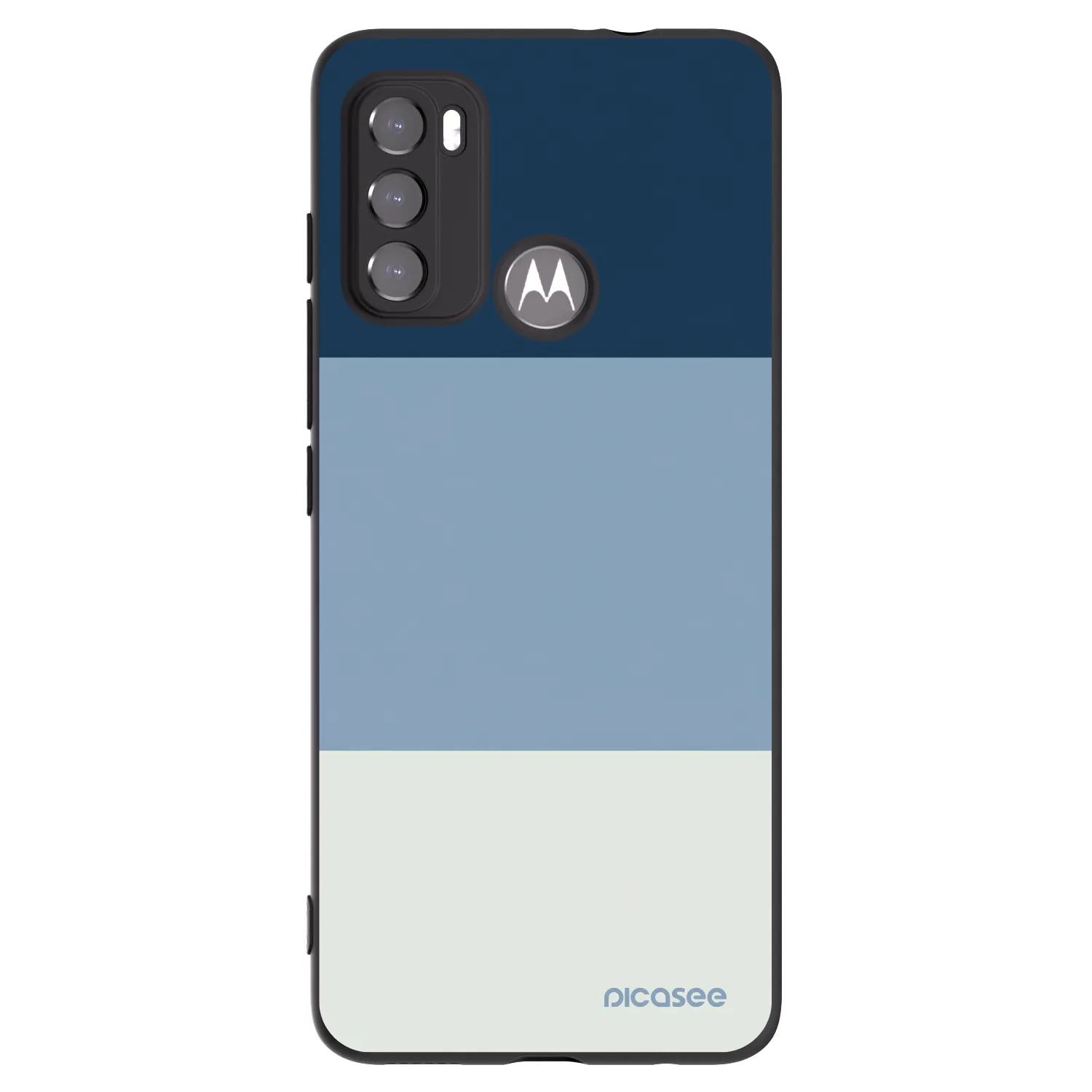 Picasee silikonowe czarne etui na Motorola Moto G60 - Coastal Blue