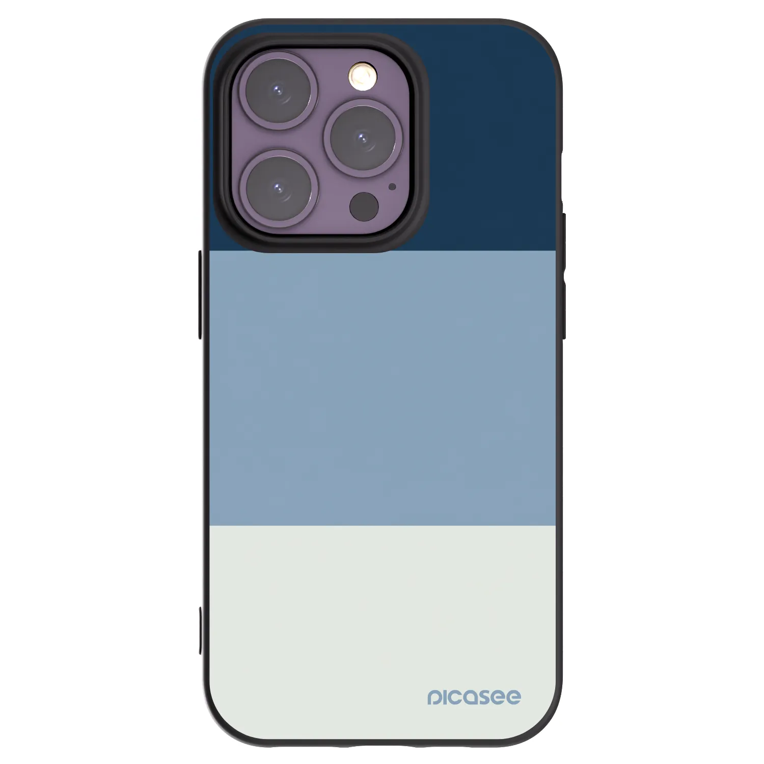 Picasee silikonowe czarne etui na Apple iPhone 14 Pro - Coastal Blue