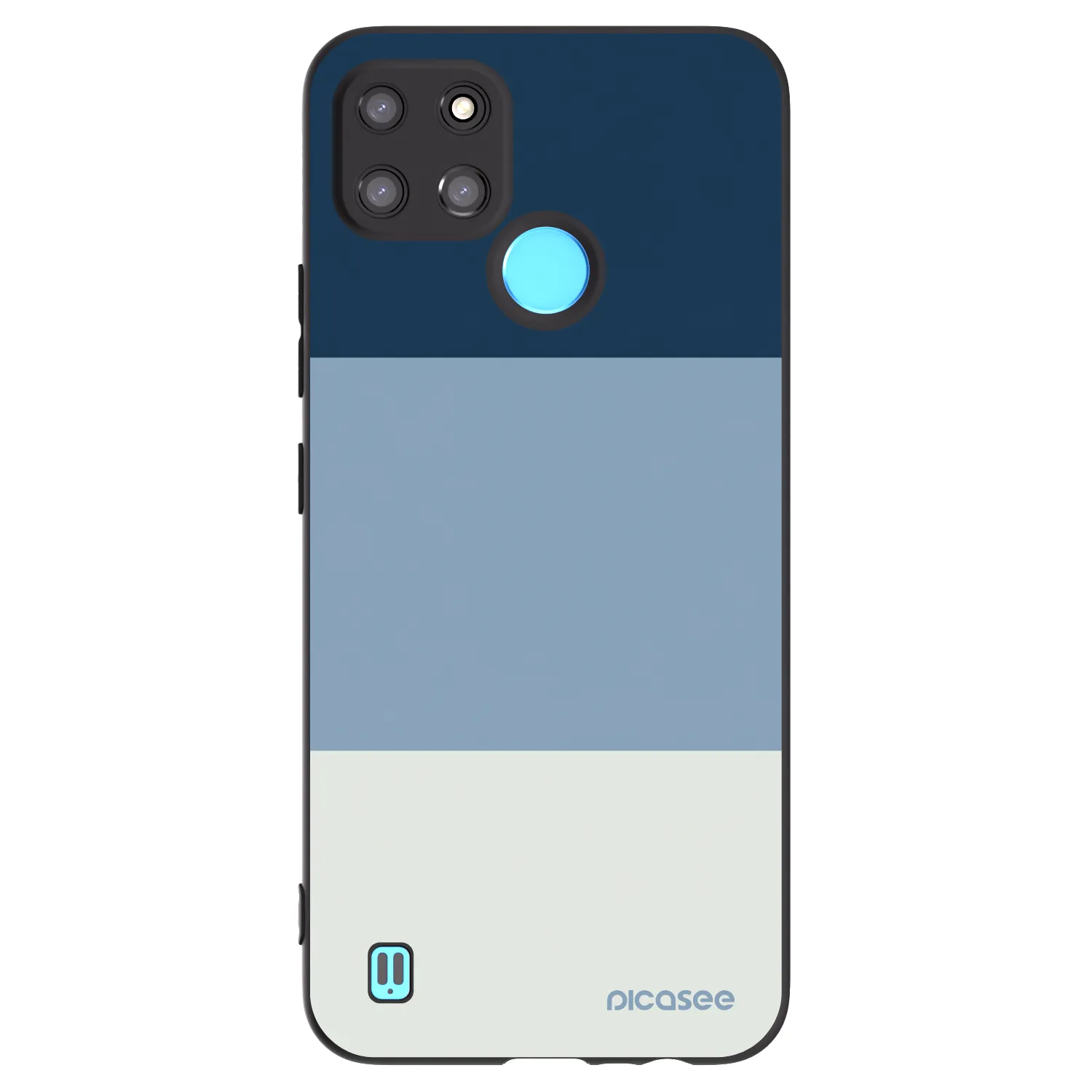 Picasee silikonowe czarne etui na Realme C21Y - Coastal Blue